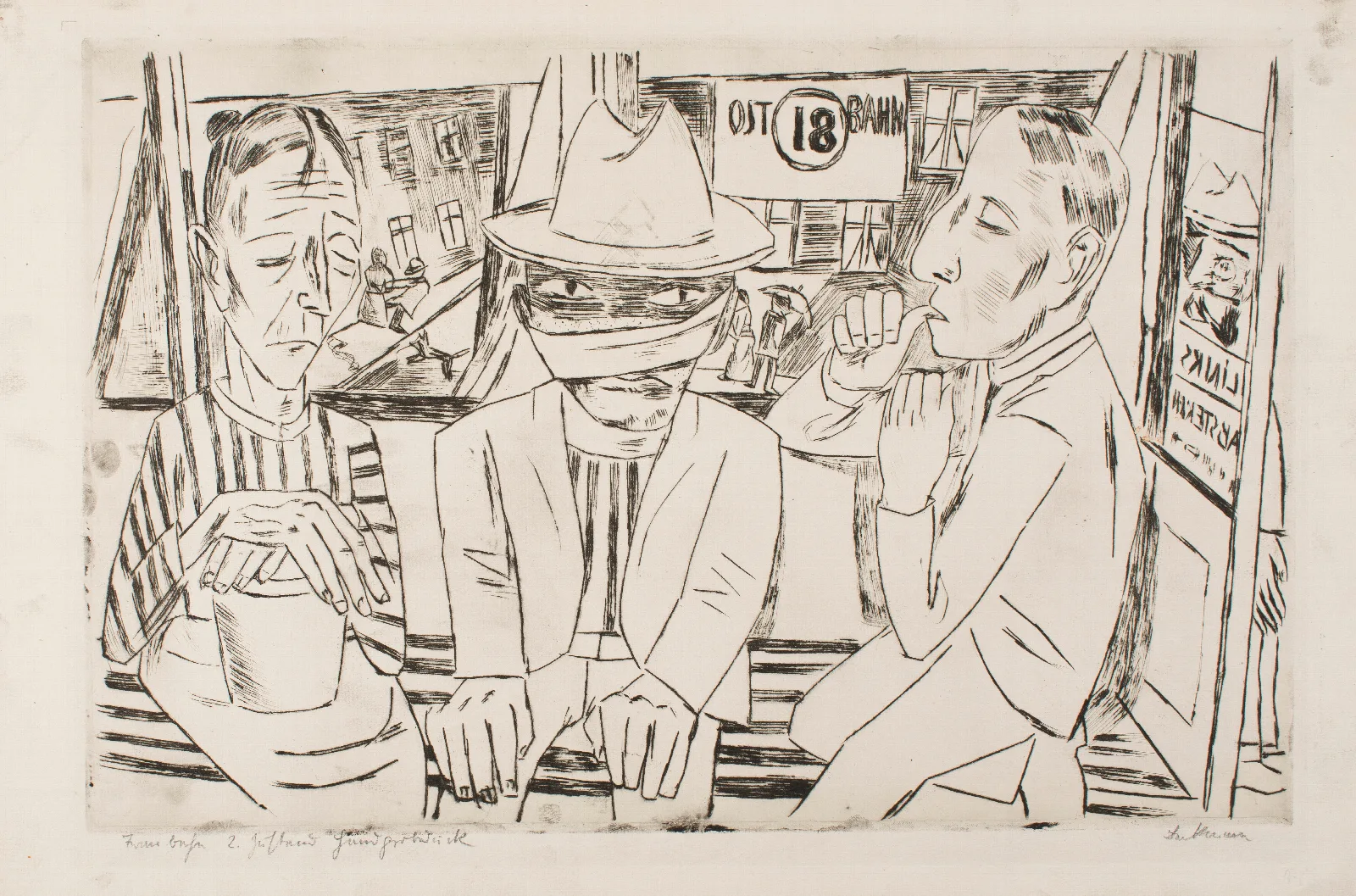In The Tram Wall Art by Max Beckmann - Canvas Print