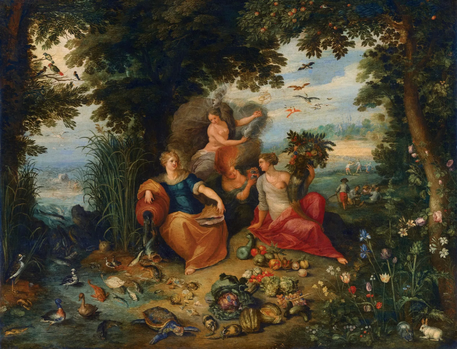 Allegory Of The Four Elements 2 Wall Art by Jan Brueghel the Younger - Canvas Print