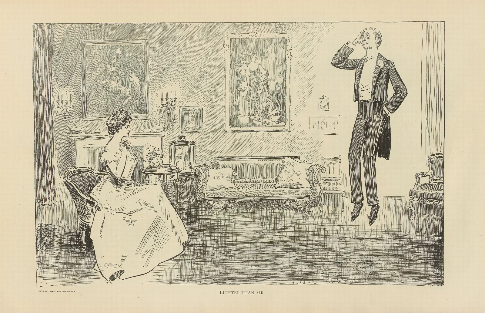 Lighter Than Air Wall Art by Charles Dana Gibson - Canvas Print