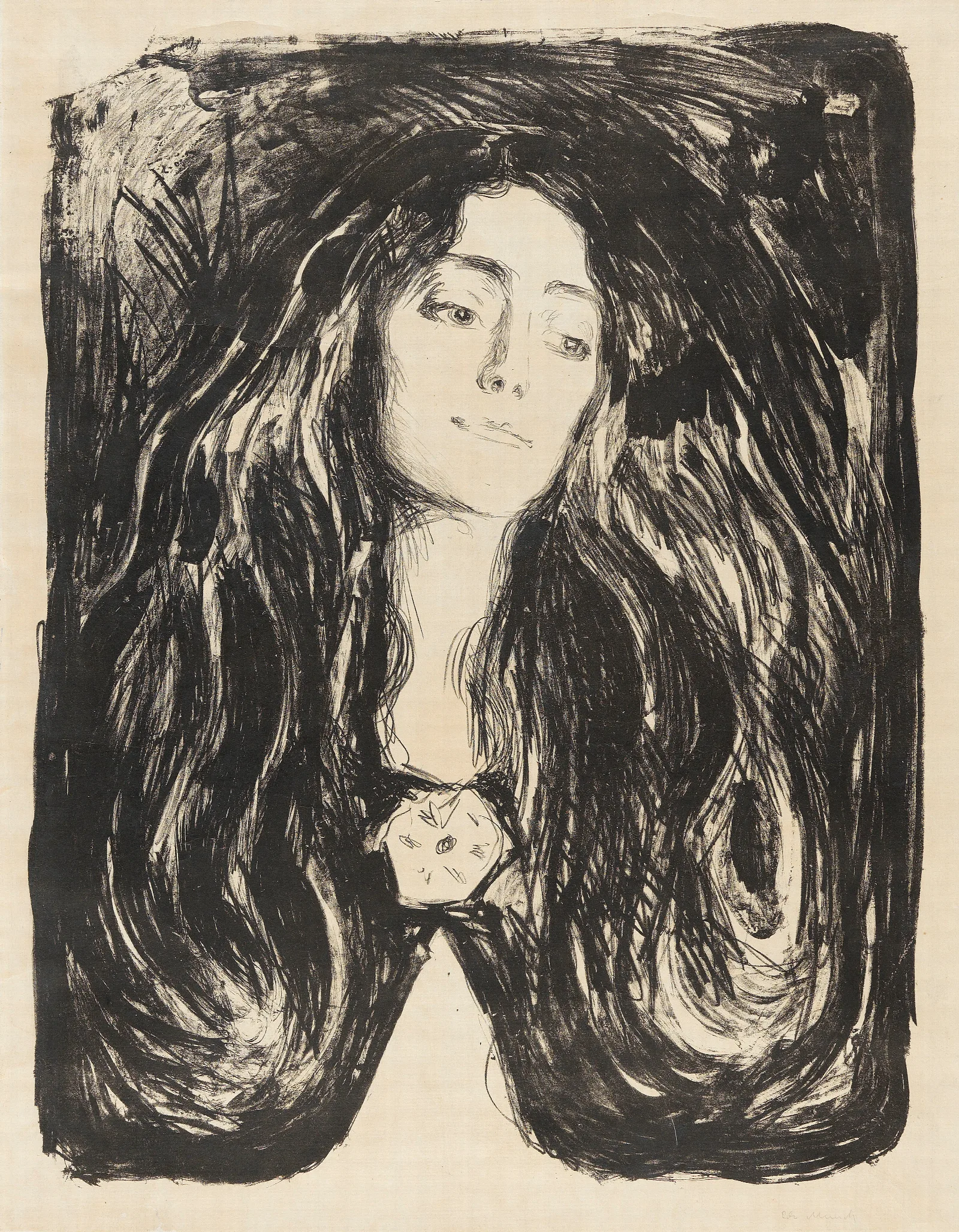 The Brooch Eva Mudocci Wall Art by Edvard Munch - Canvas Print