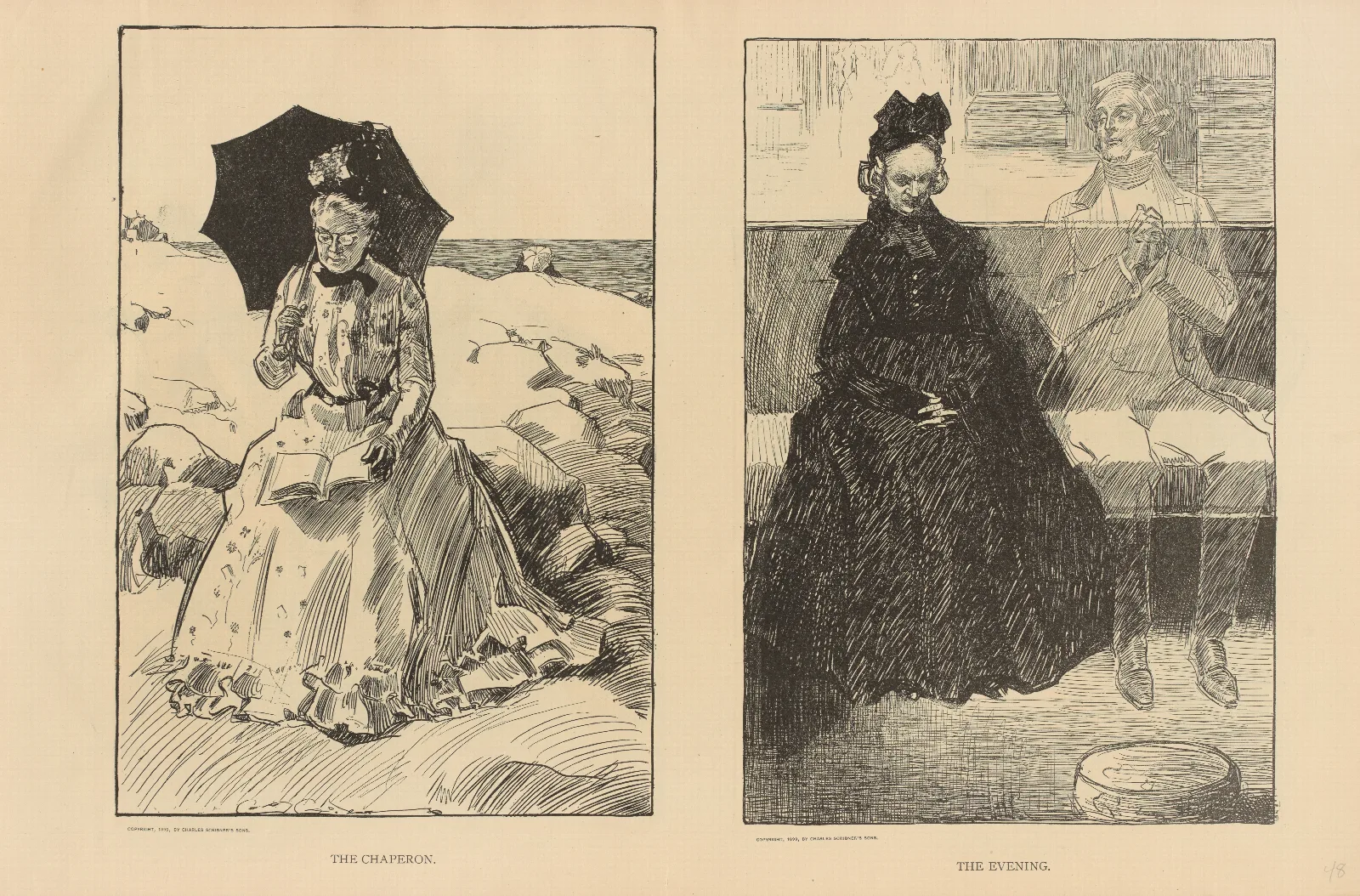 The Chaperon The Evening Wall Art by Charles Dana Gibson - Canvas Print