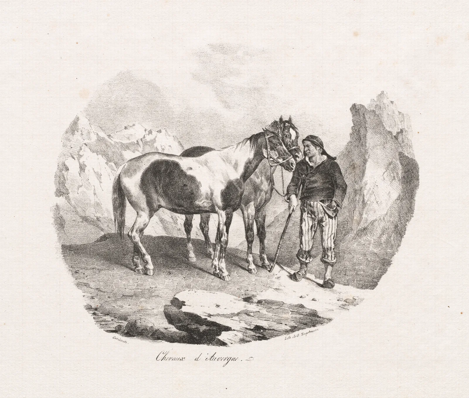 Chevaux D Auvergne Wall Art by Théodore Géricault - Canvas Print