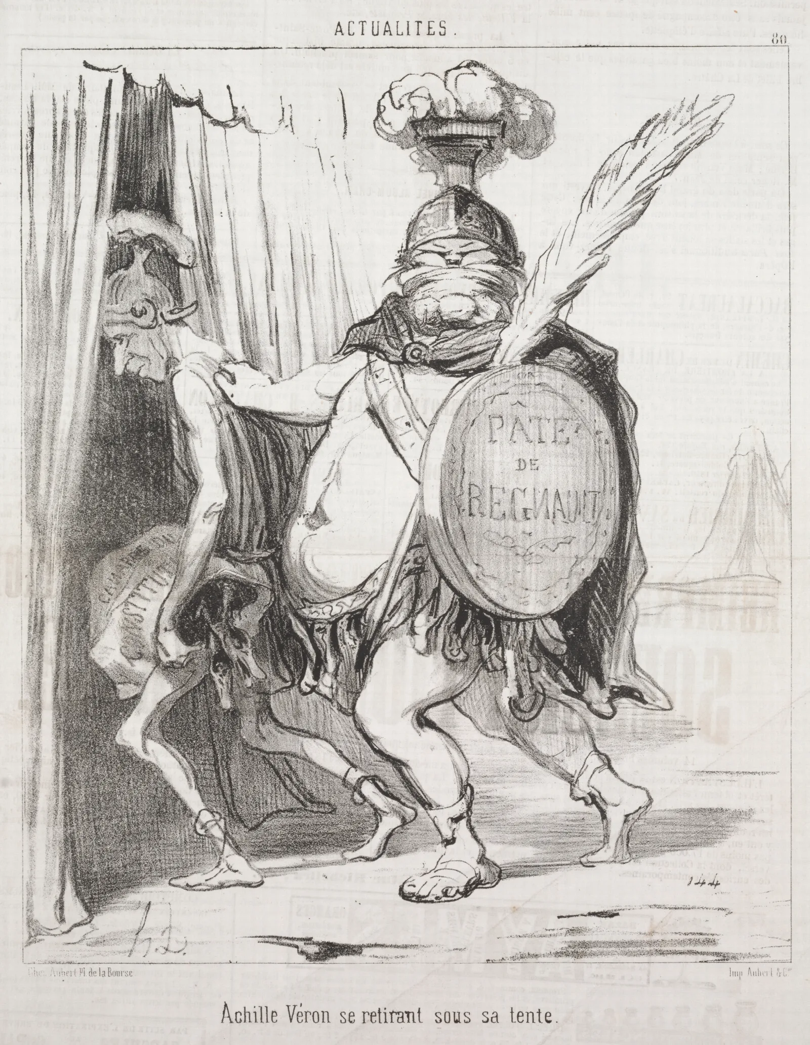 Achilles Veron Withdrawing Into His Tent Wall Art by Honoré Daumier - Canvas Print