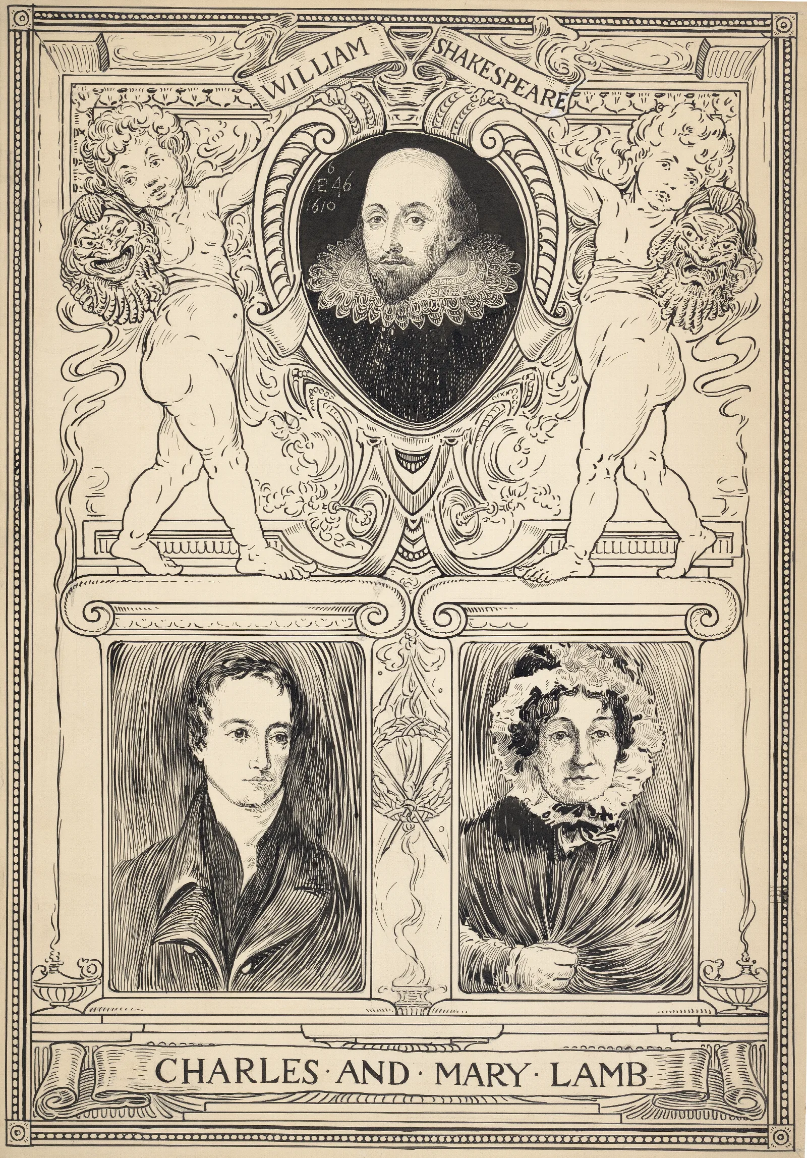William Shakespeare Charles And Mary Lamb Wall Art by Louis Rhead - Canvas Print