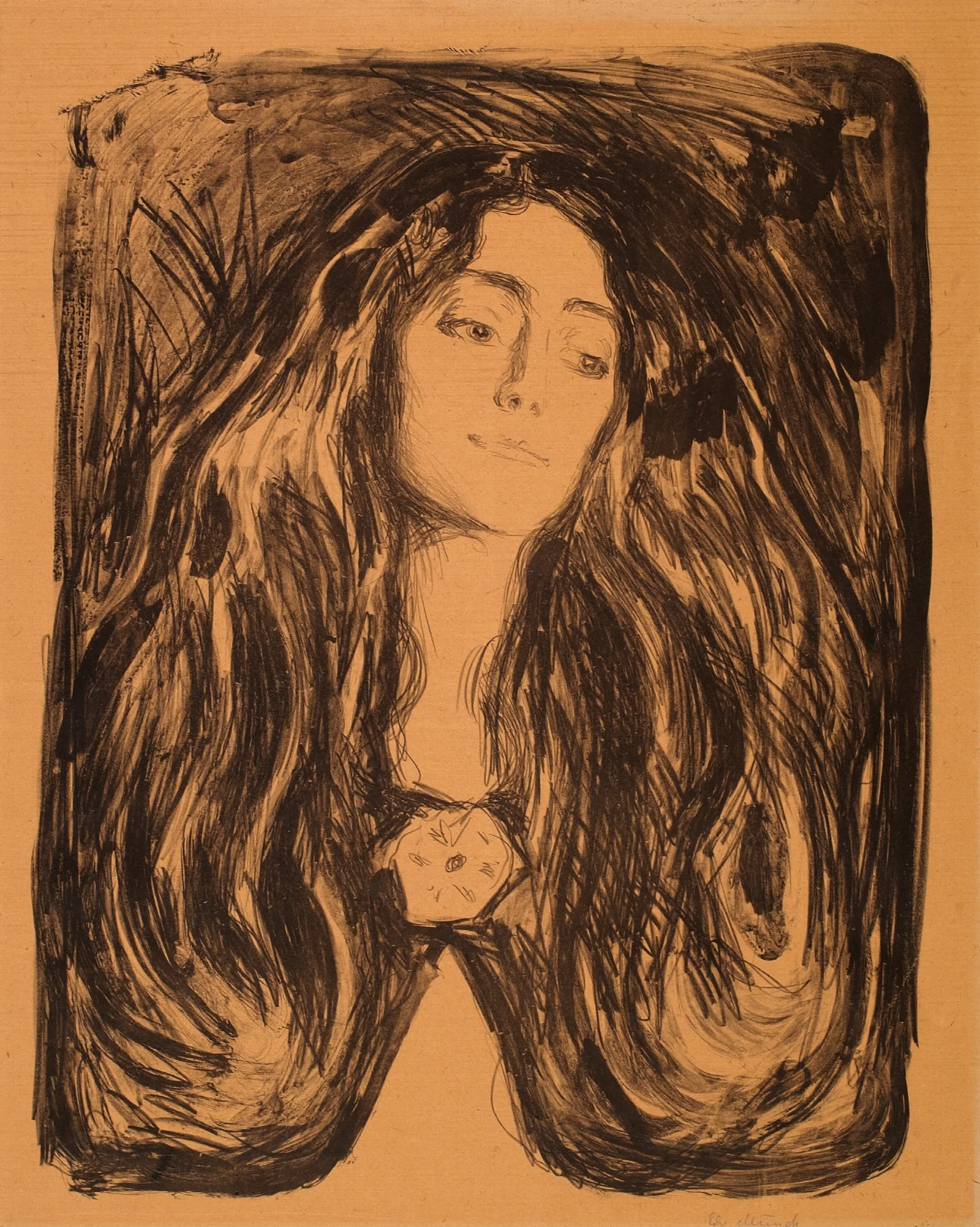 Madonna The Brooch Eva Mudocci Wall Art by Edvard Munch - Canvas Print