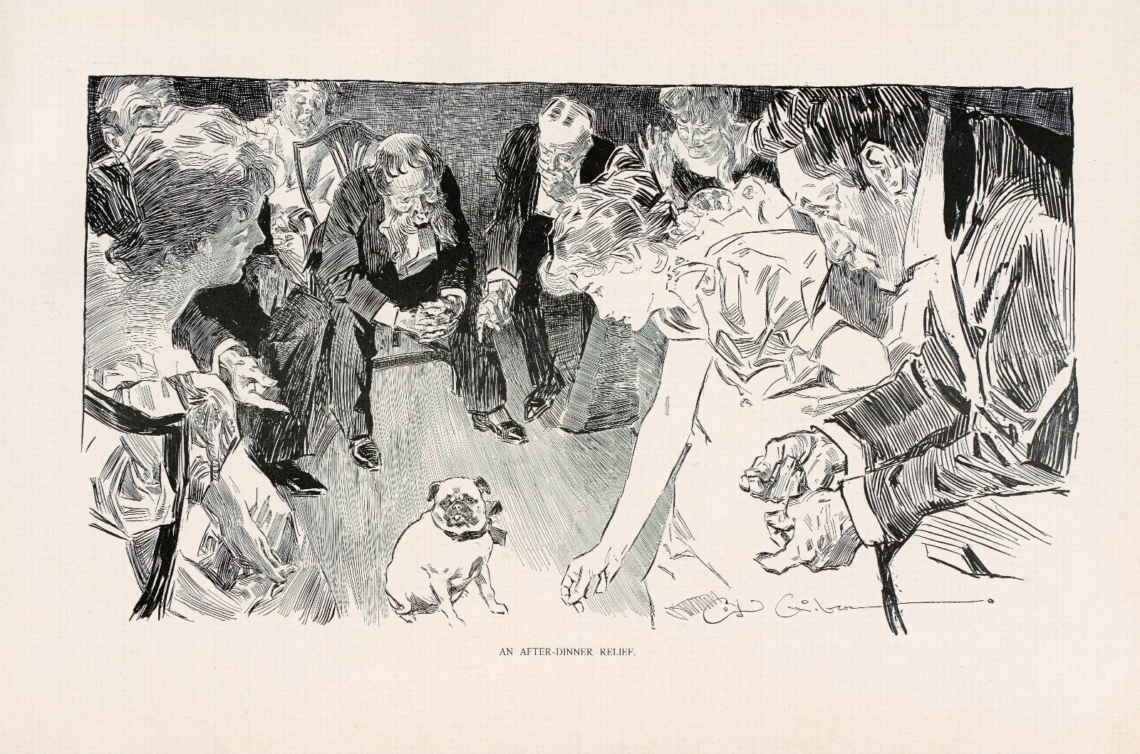 An After Dinner Party Wall Art by Charles Dana Gibson - Canvas Print