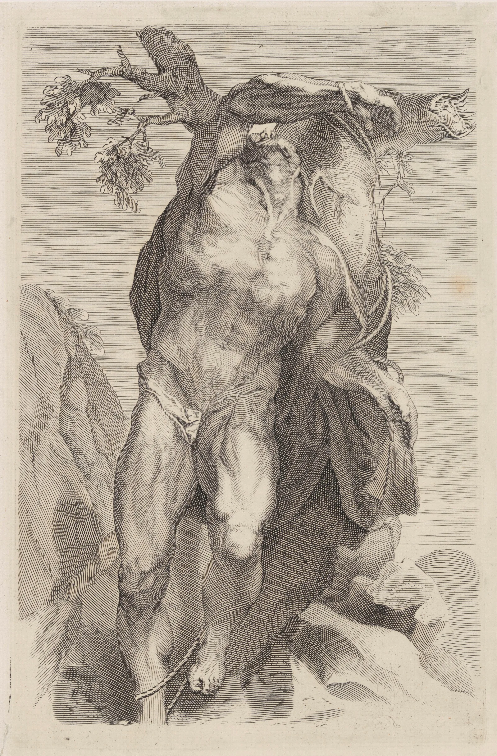 Naked Man Tied Up Wall Art by Peter Paul Rubens - Canvas Print