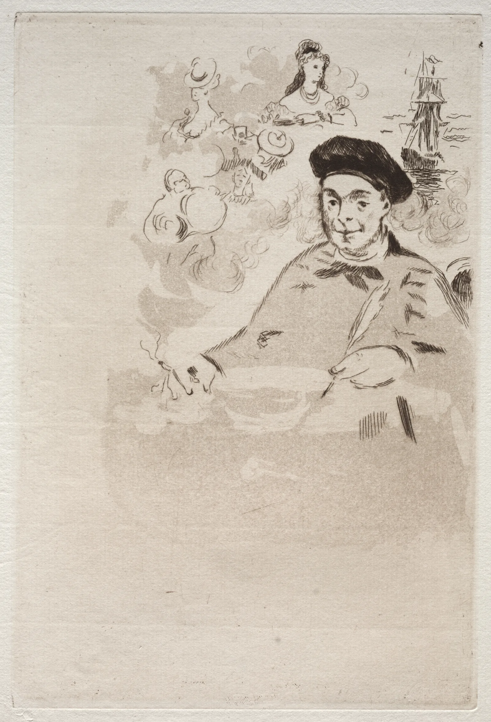 Frontispiece For An Edition Of Les Ballades By Theodore De Banville 2 Wall Art by Édouard Manet - Canvas Print