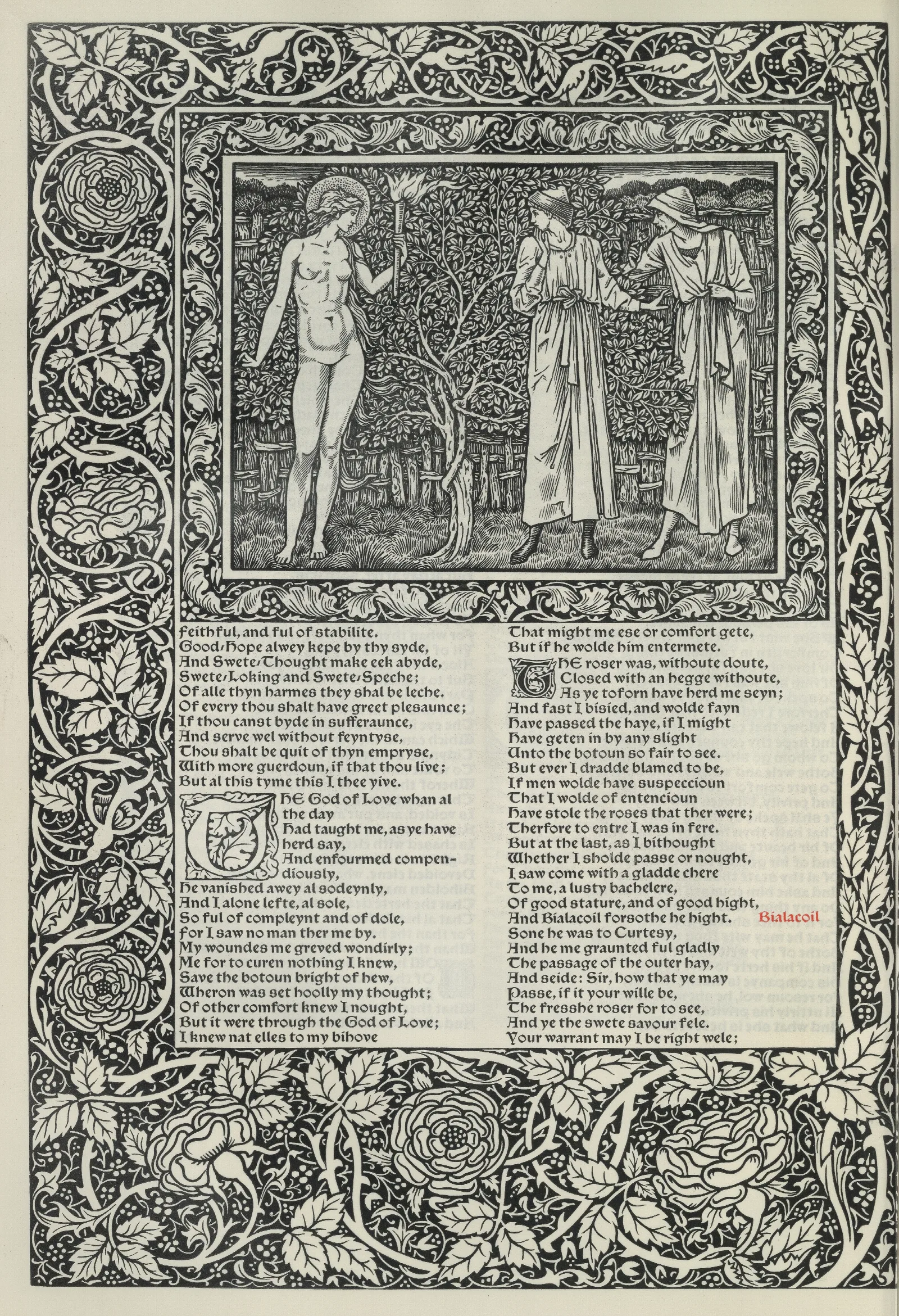 The Works Of Geoffrey Chaucer Pl 45 Wall Art by Sir Edward Coley Burne-Jones - Canvas Print