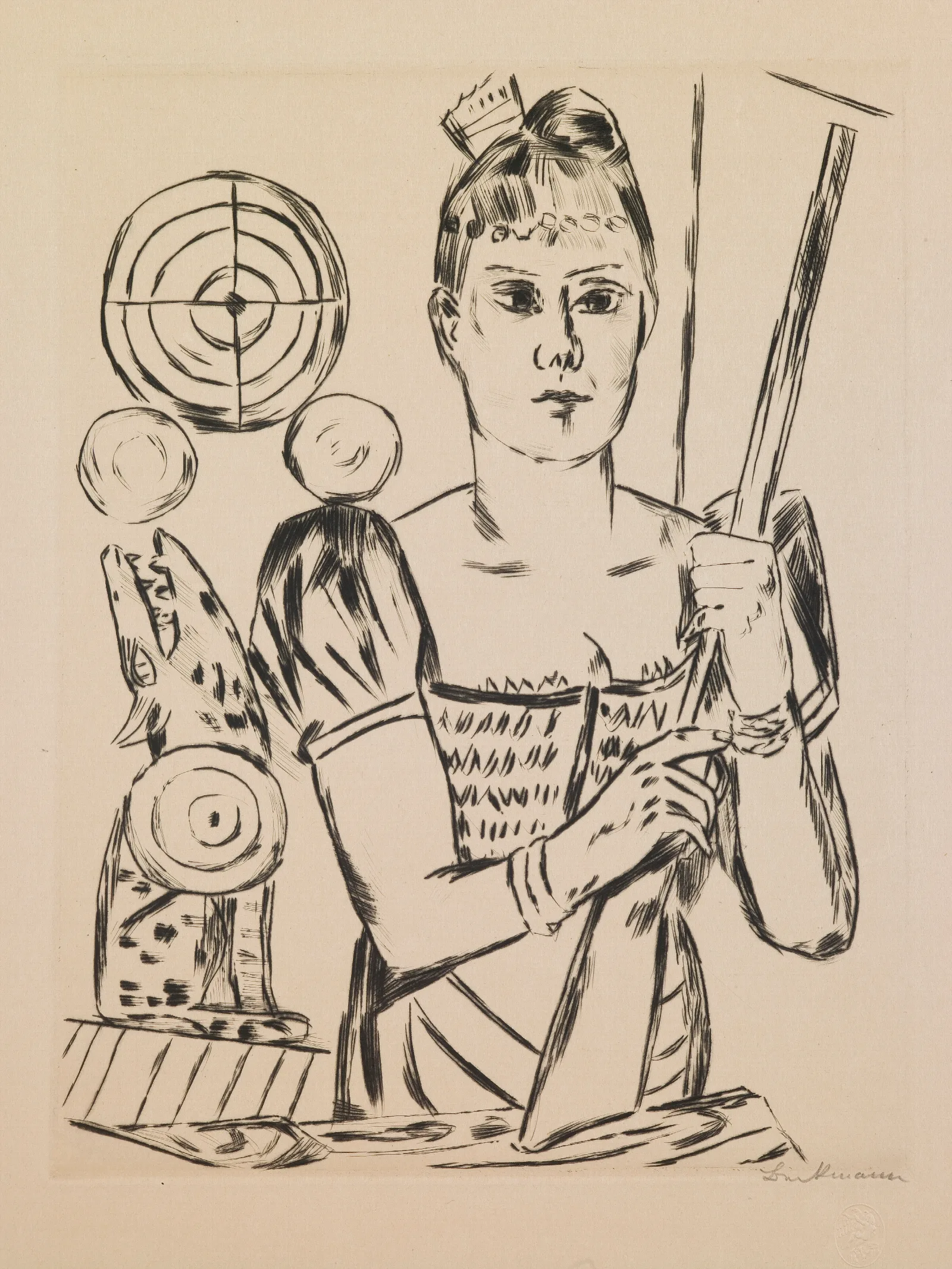 Shooting Gallery Plate 4 From The Portfolio Annual Fair Wall Art by Max Beckmann - Canvas Print
