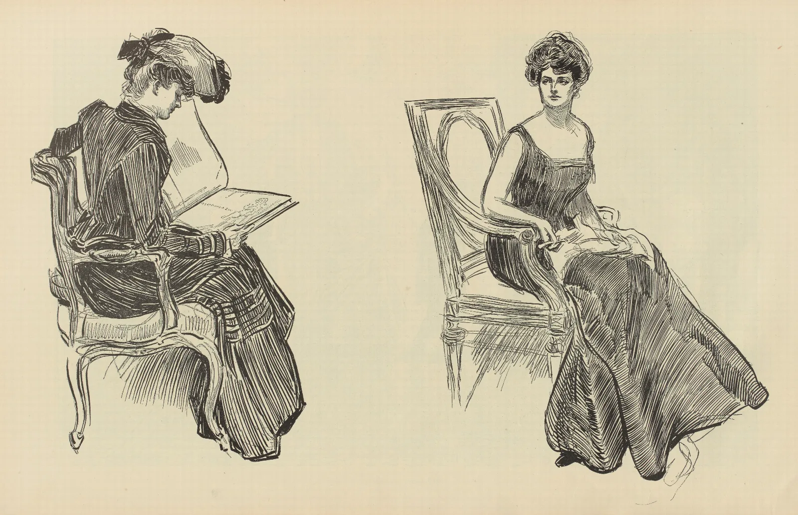 Illustration 292 by Charles Dana Gibson Wall Art by Charles Dana Gibson - Canvas Print