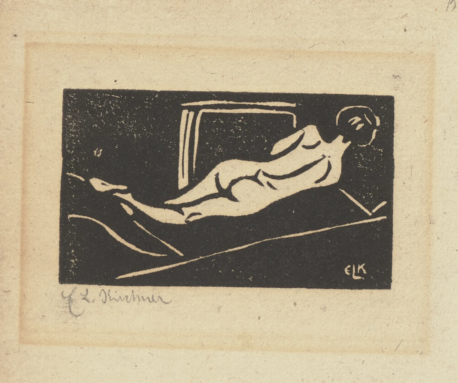 Reclining Nude From The Back Wall Art by Ernst Ludwig Kirchner - Canvas Print