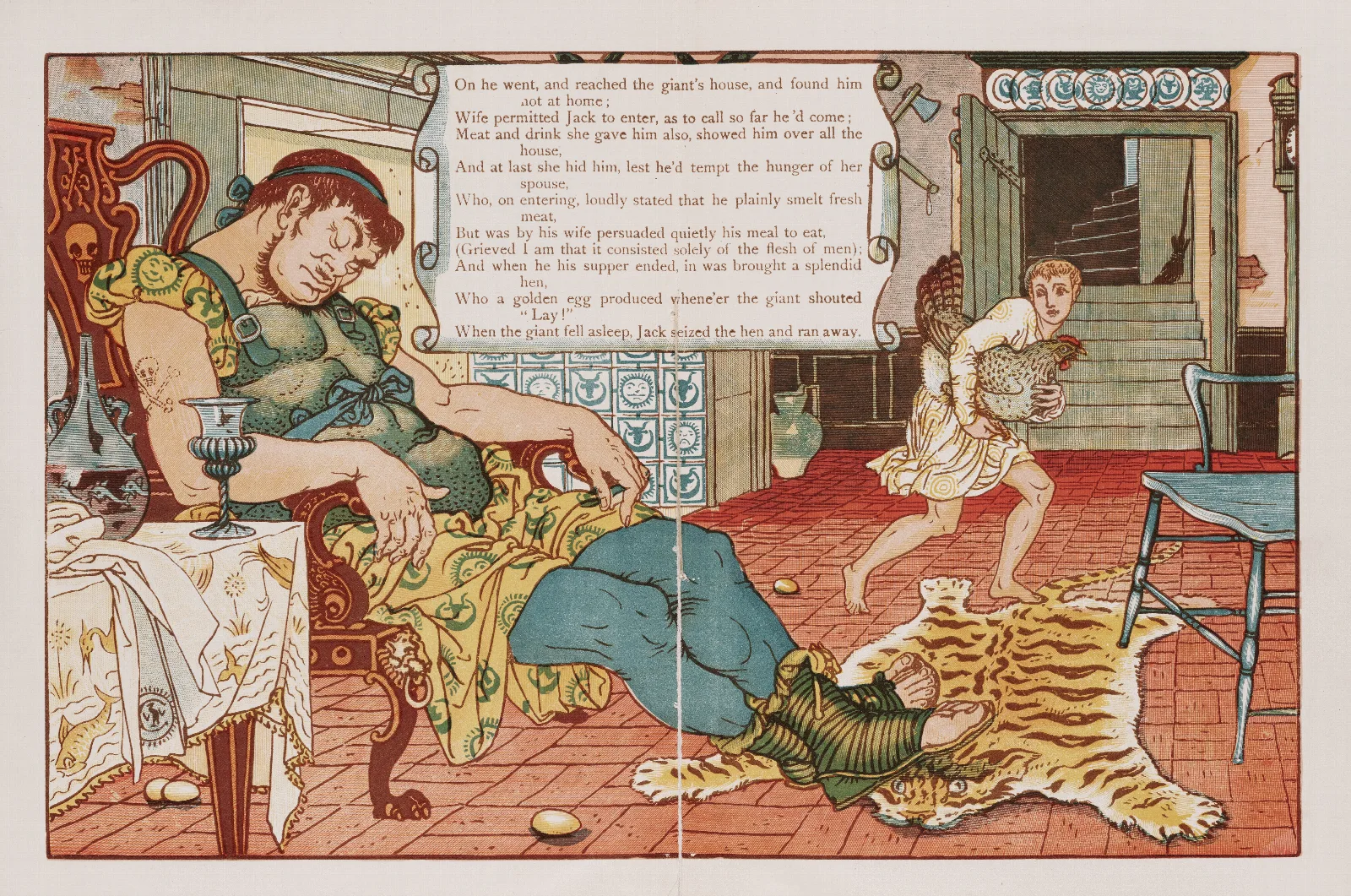 Jack And The Bean Stalk Pl 5 Wall Art by Walter Crane - Canvas Print