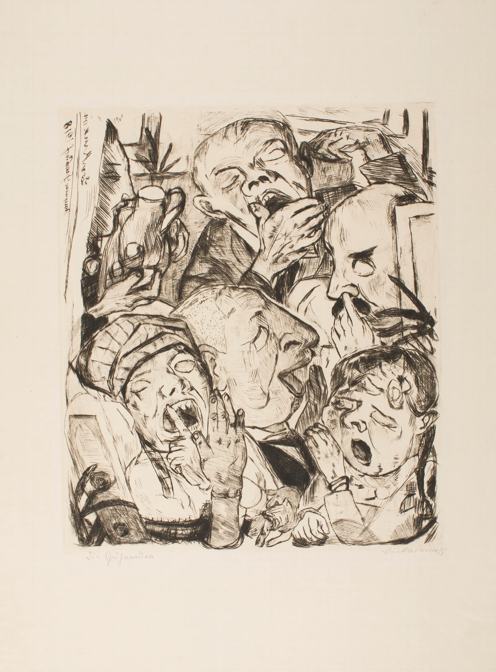 The Yawners Plate 7 From The Portfolio Faces Wall Art by Max Beckmann - Canvas Print