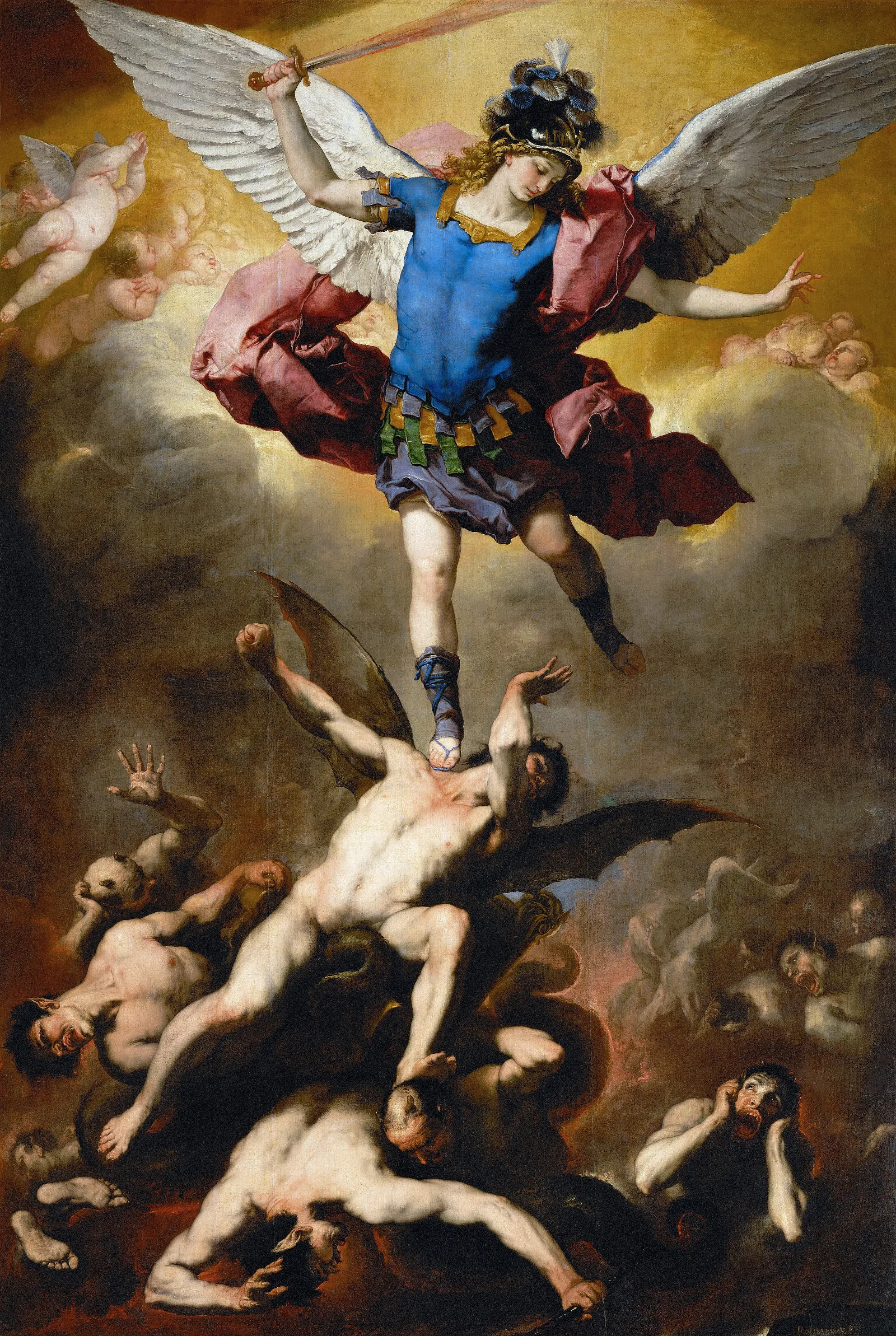 The Fall Of The Rebel Angels Wall Art by Luca Giordano - Canvas Print