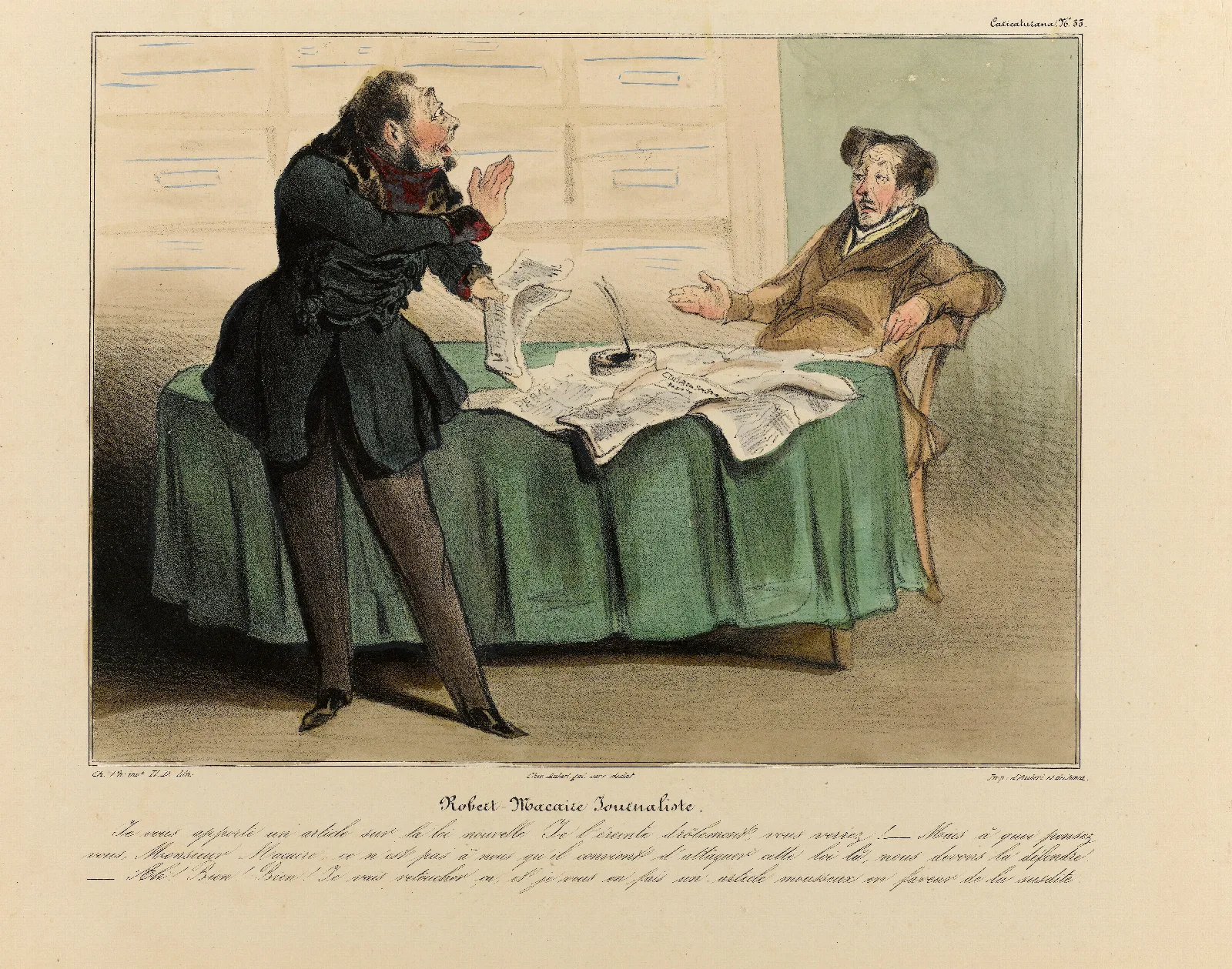 Robert Macaire Journaliste Wall Art by Honoré Daumier - Canvas Print