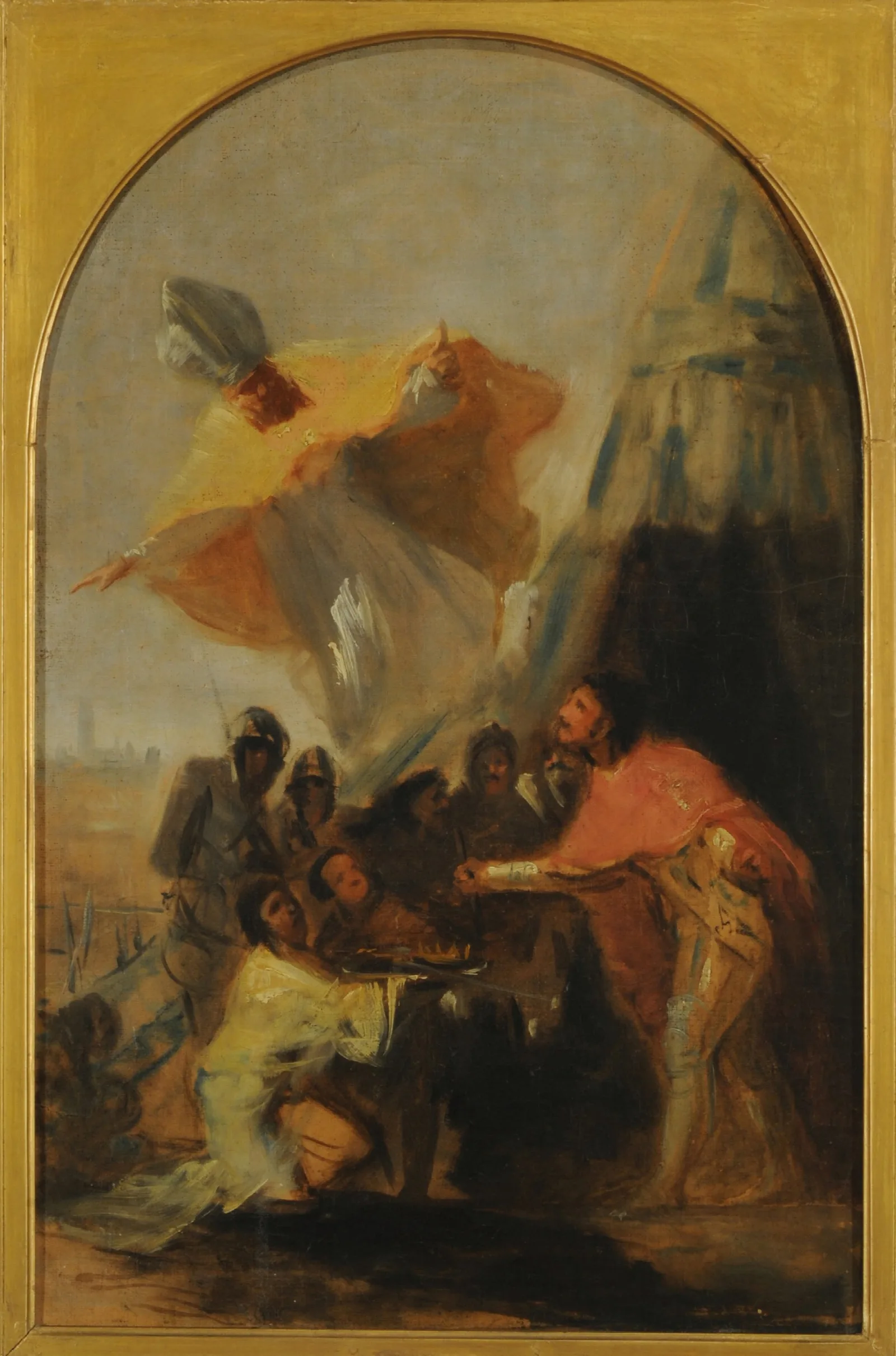 Aparicion De San Isidoro Al Rey Fernando El Santo Ante Los Muros De Sevilla Wall Art by Francisco de Goya - Canvas Print