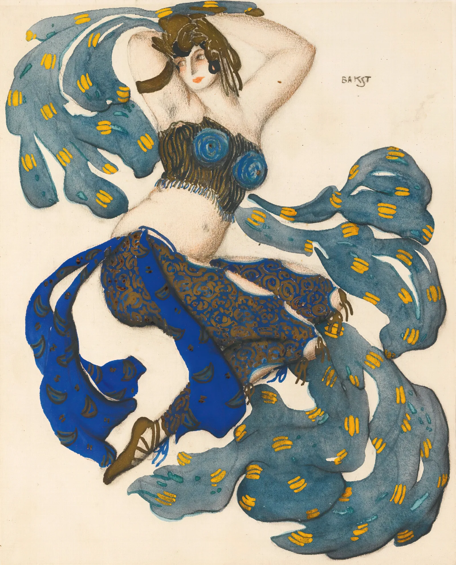 Costume Design For An Odalisque In Sheherezade Wall Art by Léon Bakst - Canvas Print