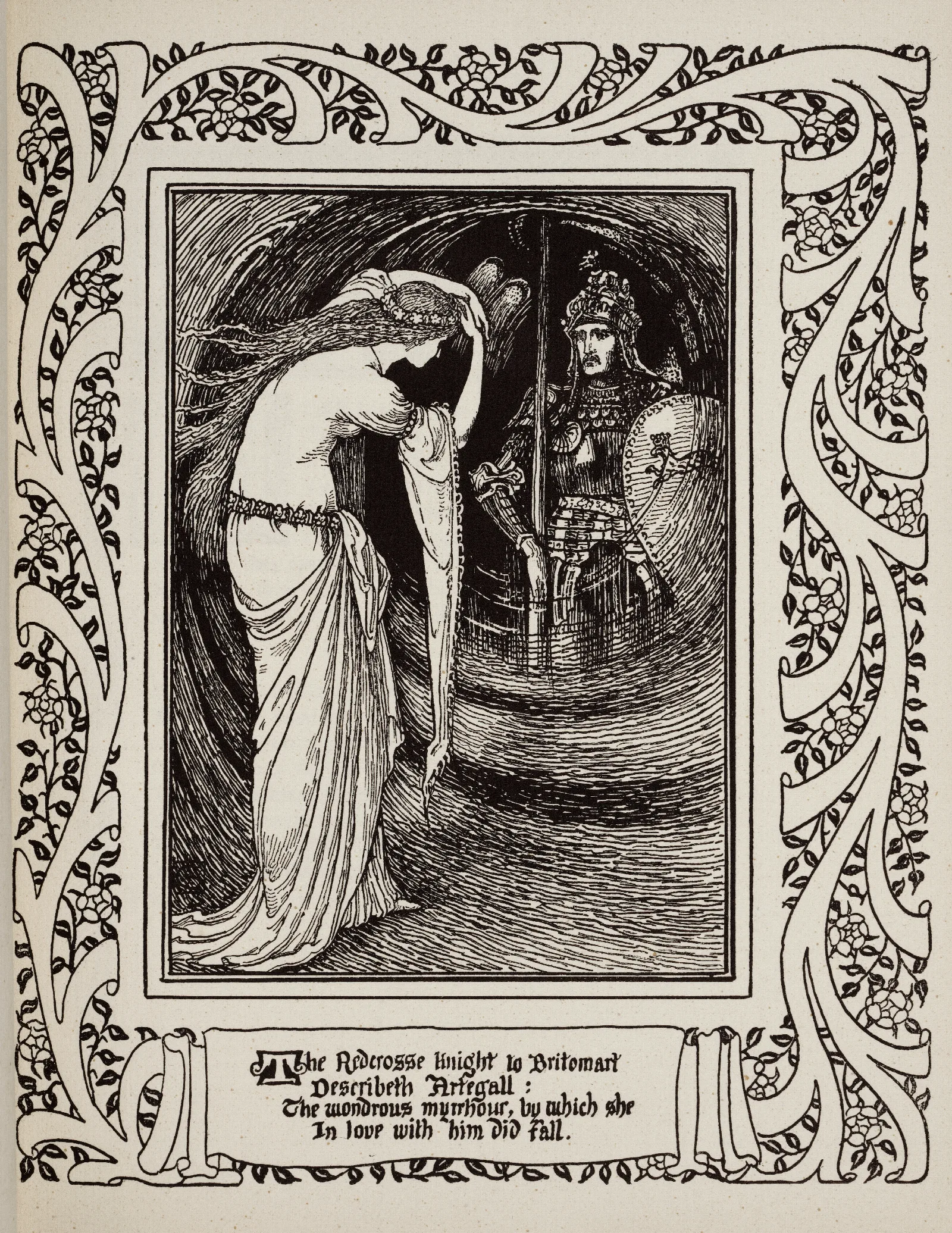 Britomart Viewing Artegal Wall Art by Walter Crane - Canvas Print