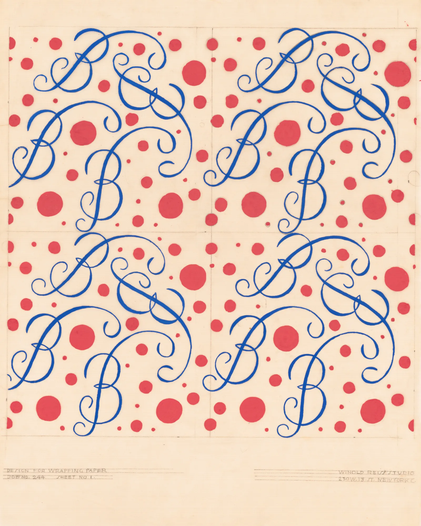 Graphic Design Drawings For Barricini Candy Packages 2 Wall Art by Winold Reiss - Canvas Print