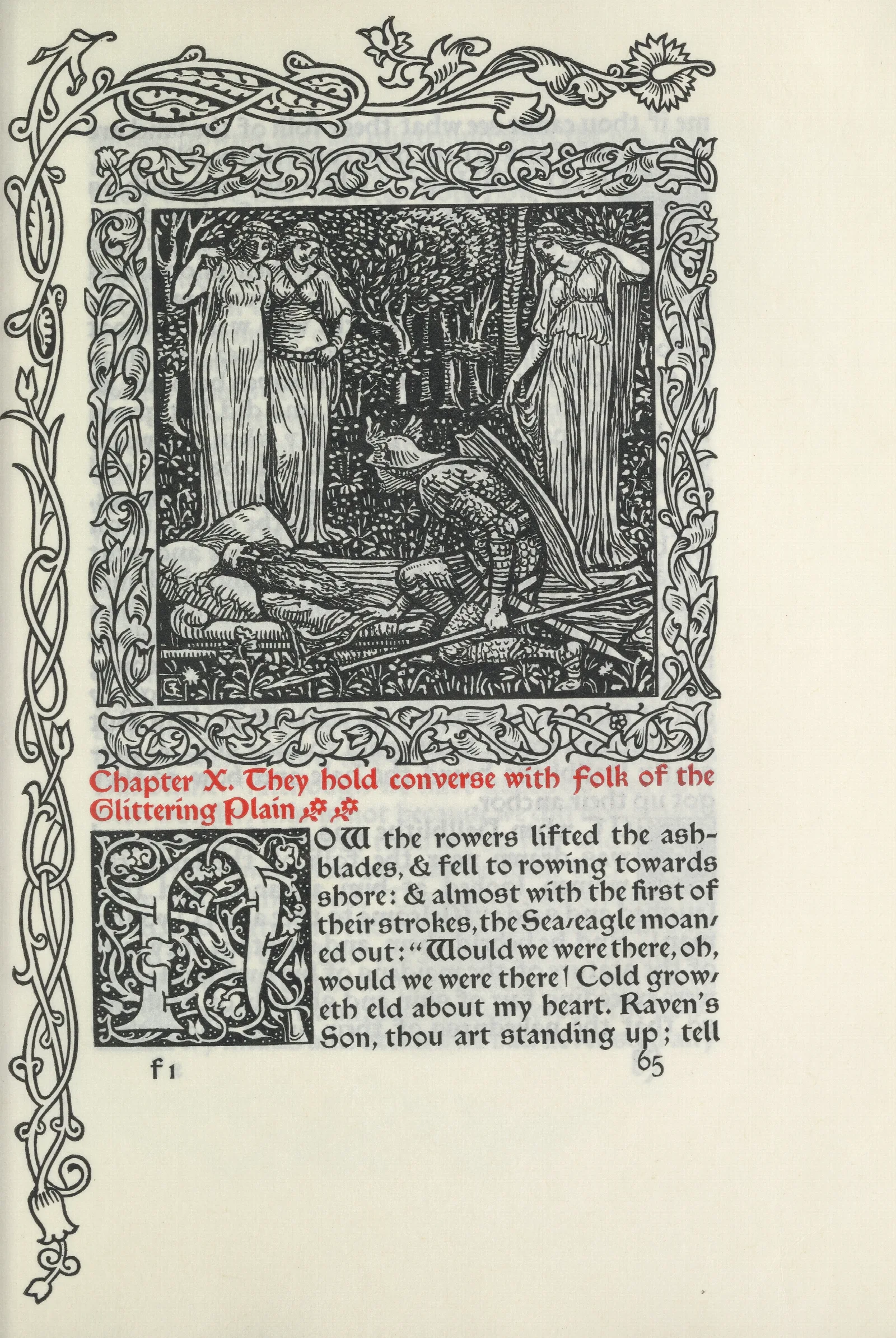 Chapter X They Hold Converse With Folk Of The Glittering Plain Wall Art by Walter Crane - Canvas Print