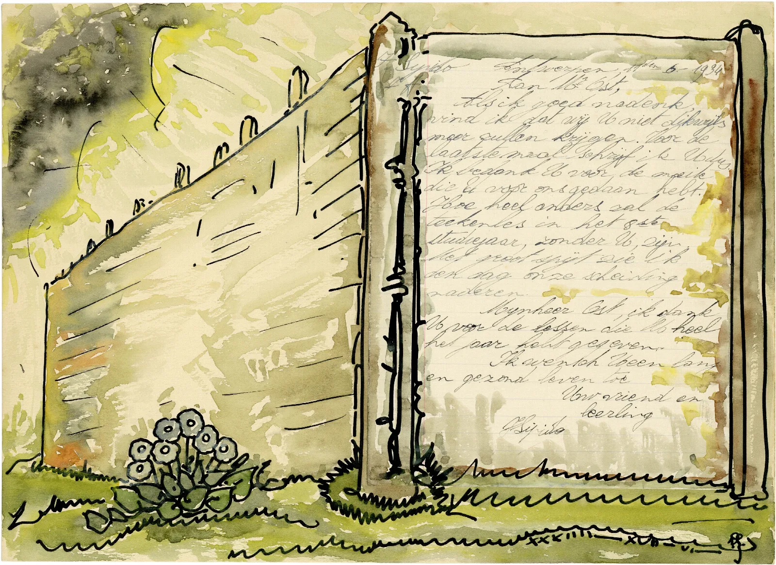 Brief Synido Wall Art by Alfred Ost - Canvas Print
