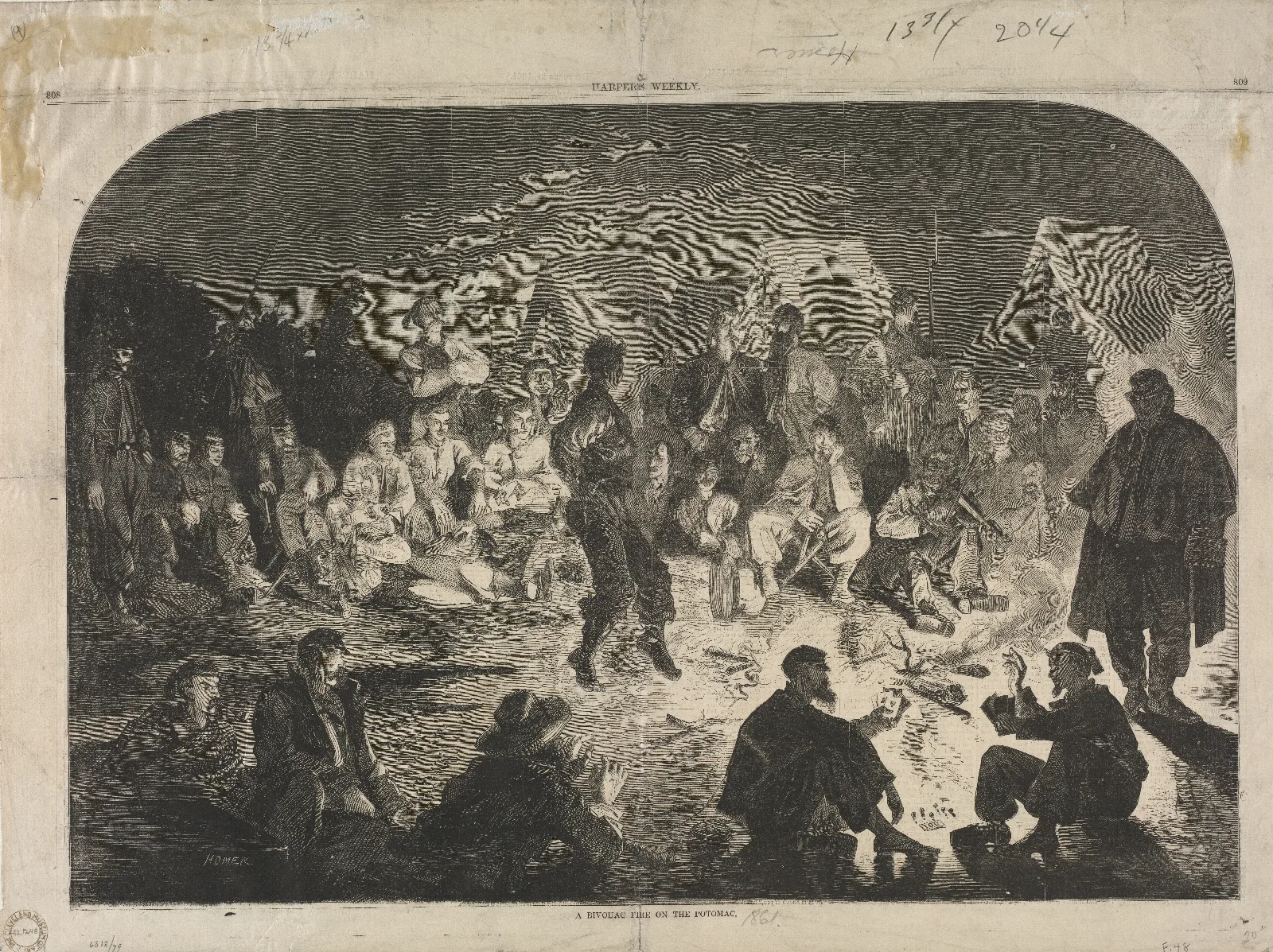 A Bivouac Fine On The Potomac Wall Art by Winslow Homer - Canvas Print