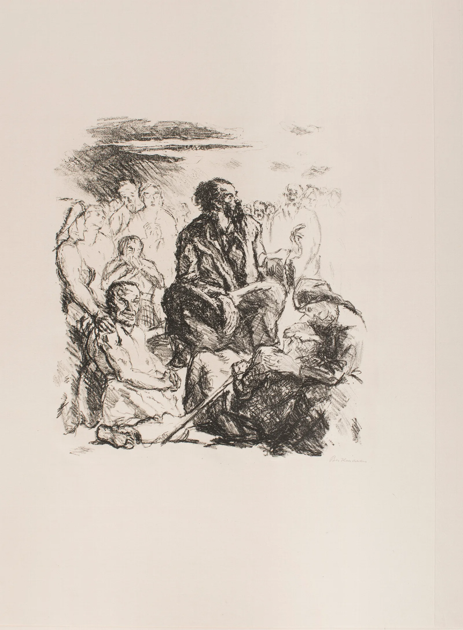 The Sermon On The Mount Plate 4 From The Portfolio Six Lithographs To The New Testament Wall Art by Max Beckmann - Canvas Print