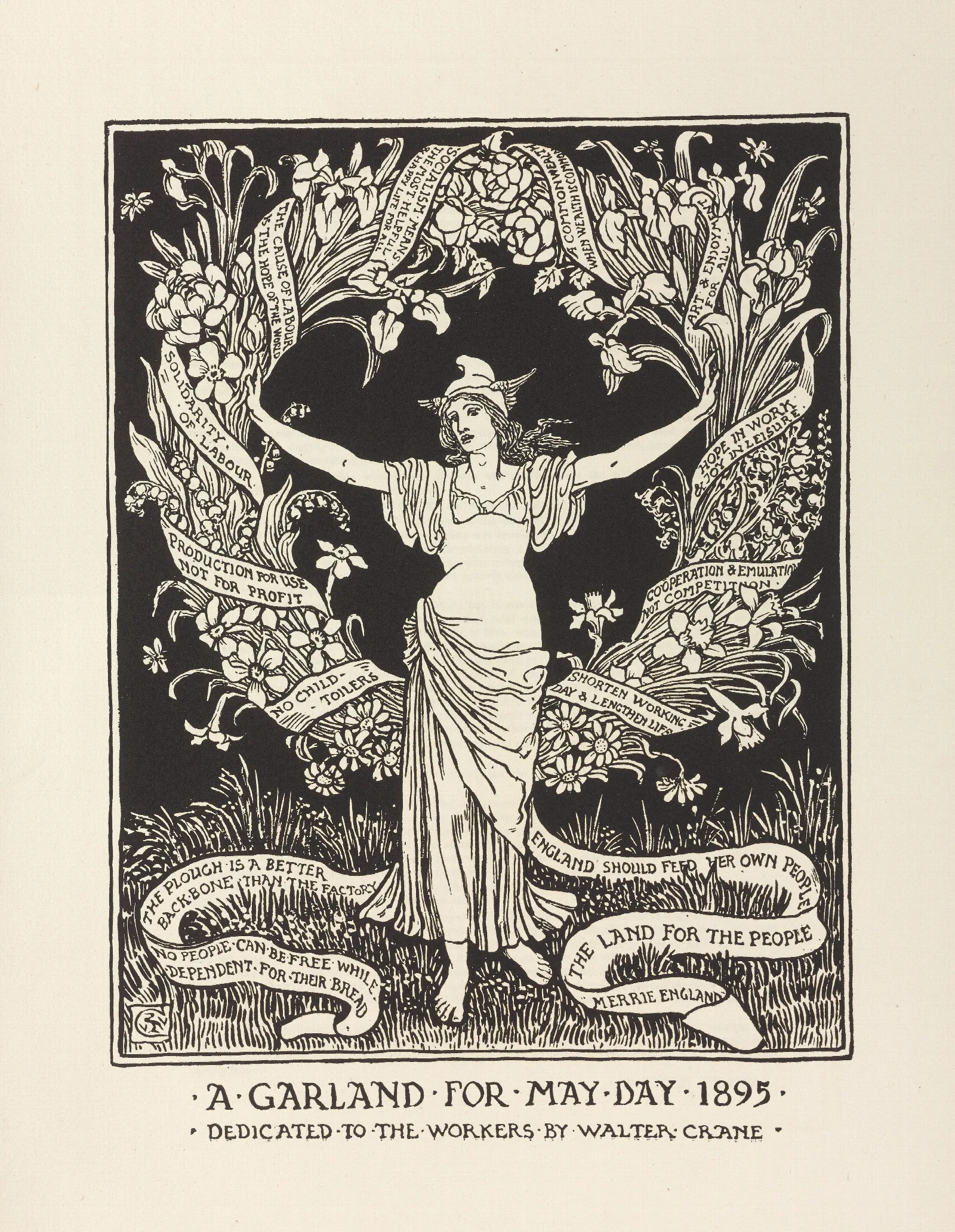 Cartoons For The Cause Pl 12 Wall Art by Walter Crane - Canvas Print