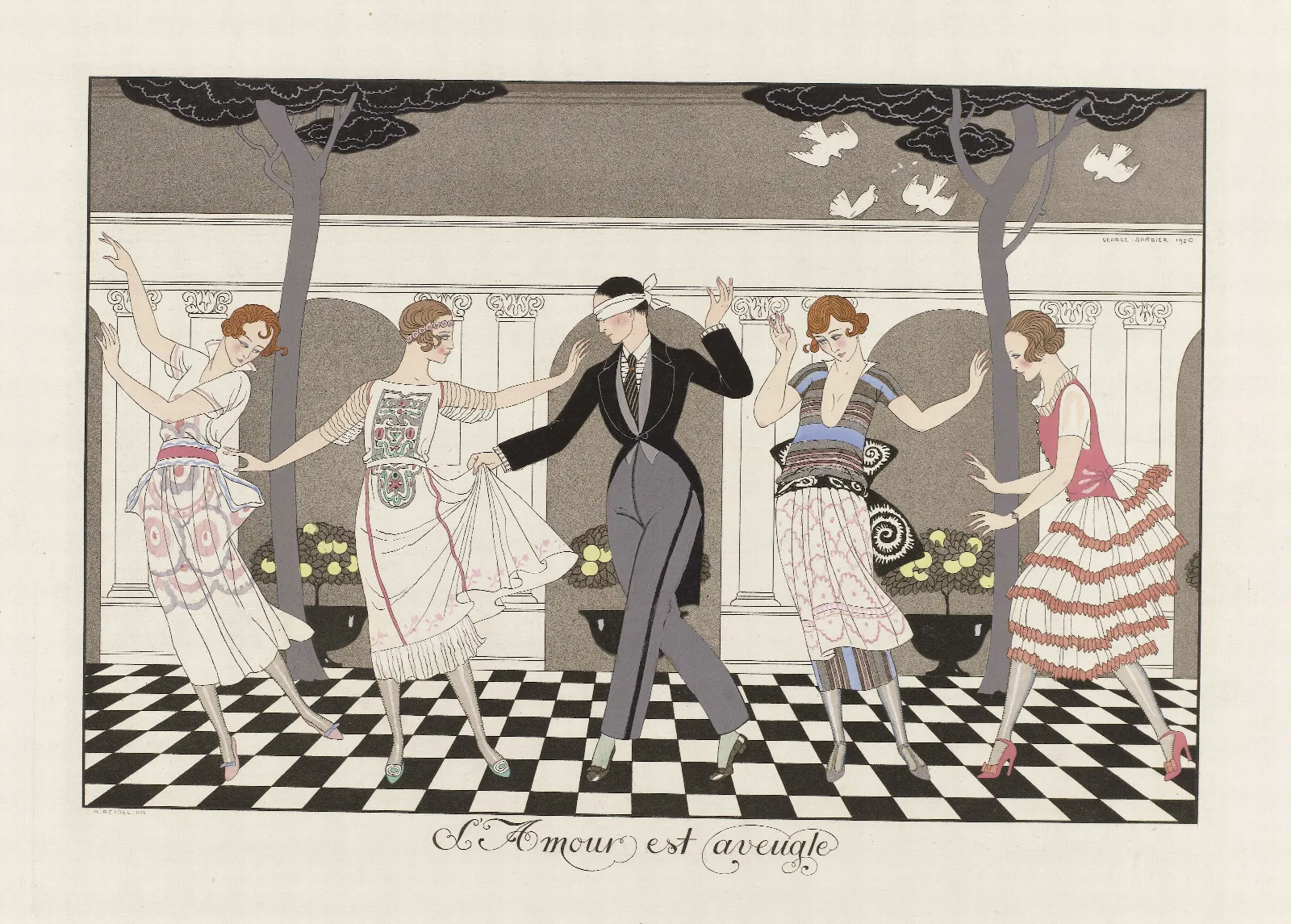 Lamour Est Aveugle 2 Wall Art by George Barbier - Canvas Print