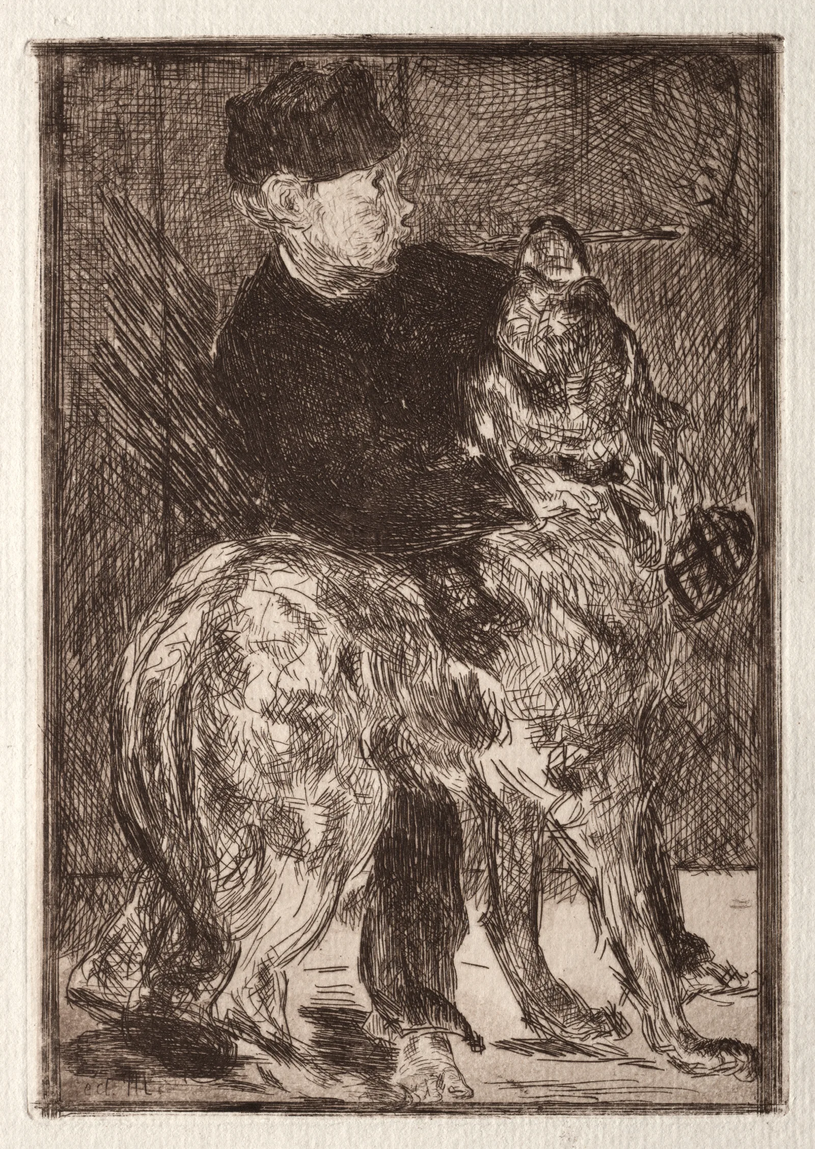 The Boy With A Dog Wall Art by Édouard Manet - Canvas Print