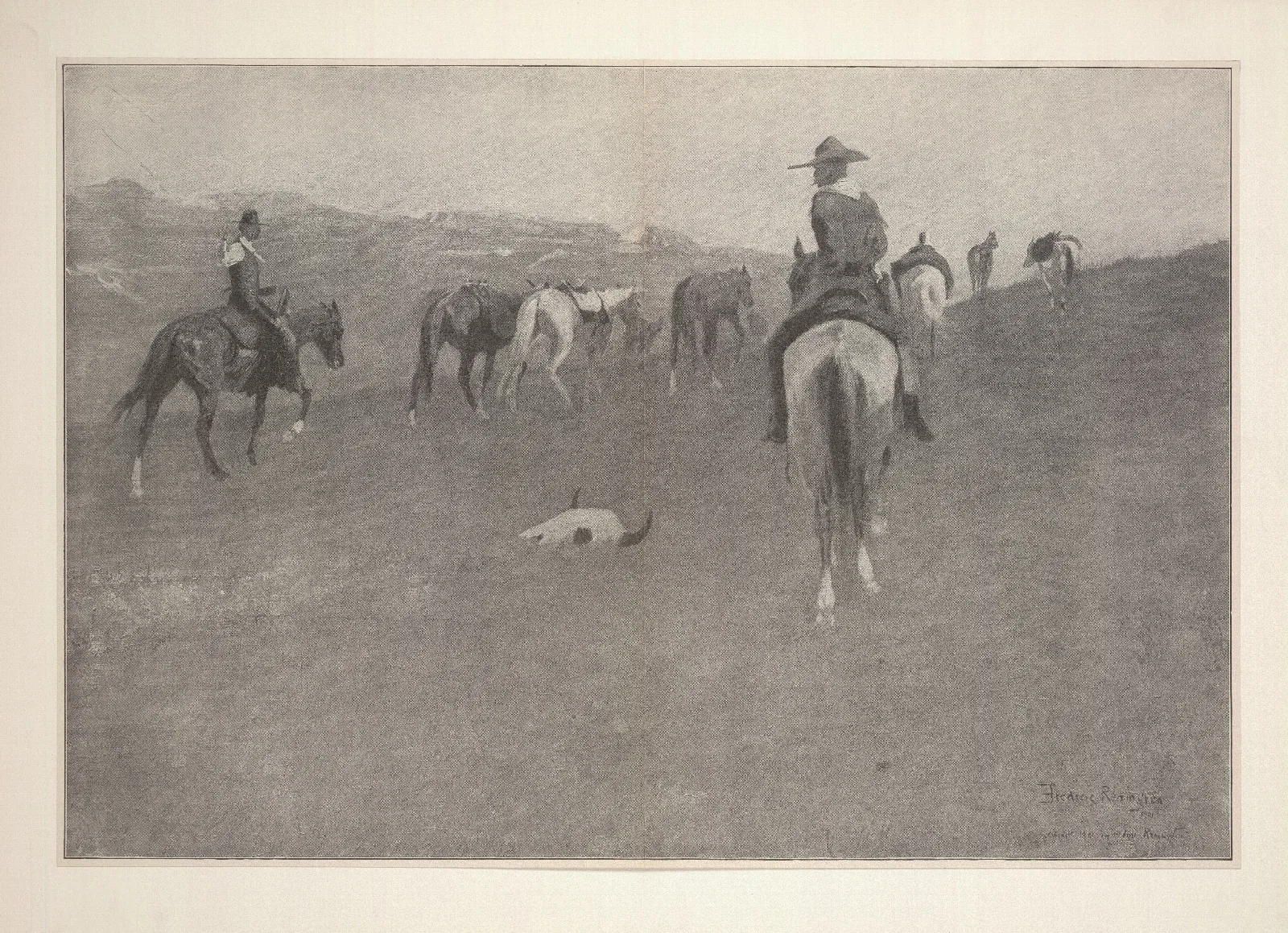 A Sure Sign Wall Art by Frederic Remington - Canvas Print