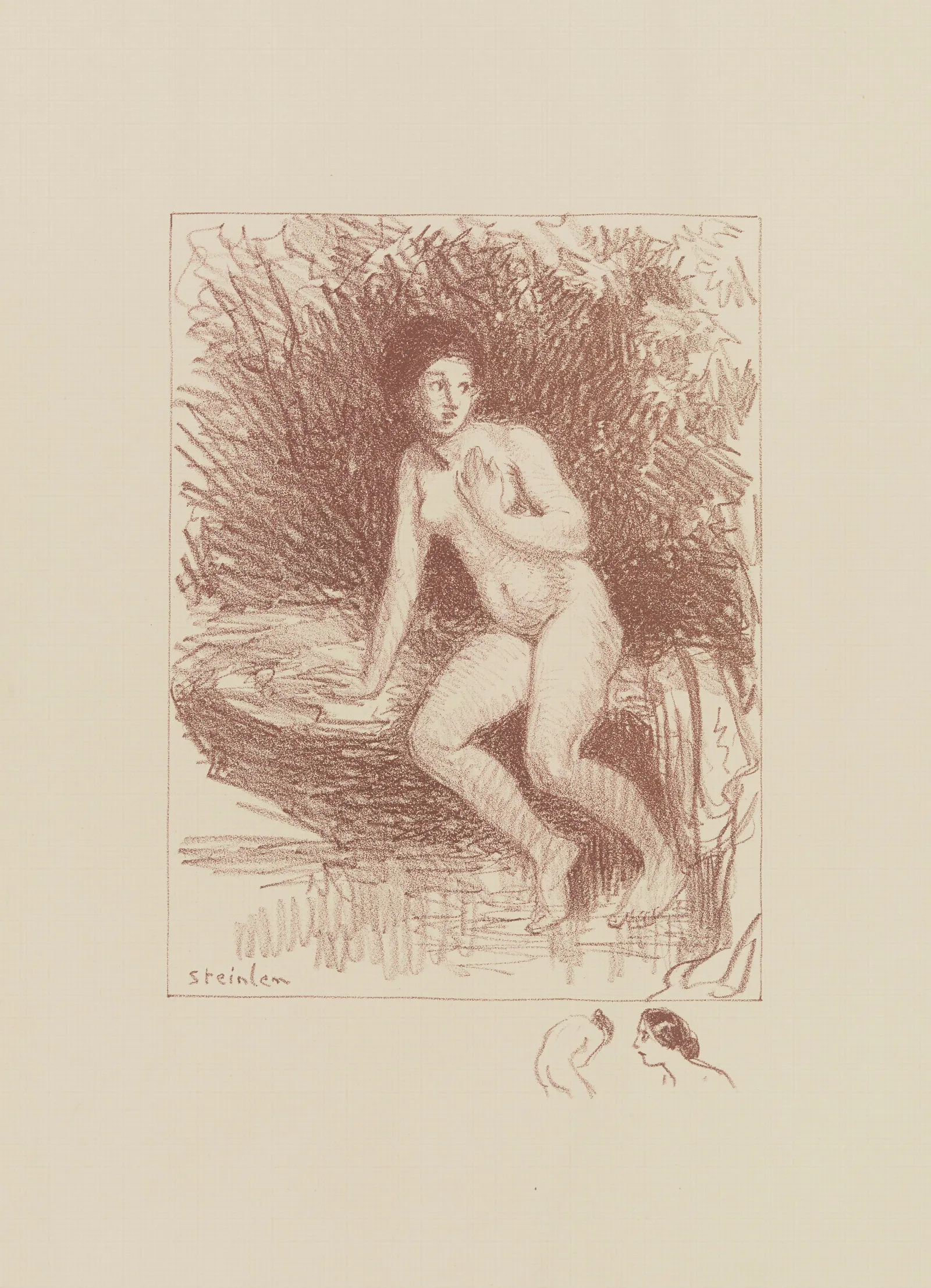 Baigneuse 13 Wall Art by Théophile Alexandre Steinlen - Canvas Print