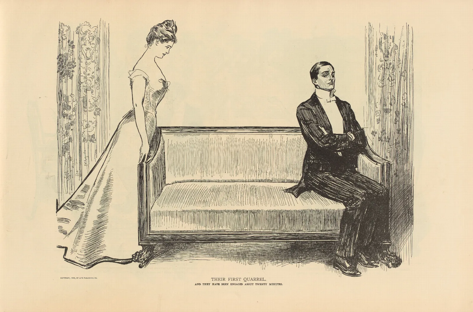 Their First Quarrel 2 Wall Art by Charles Dana Gibson - Canvas Print