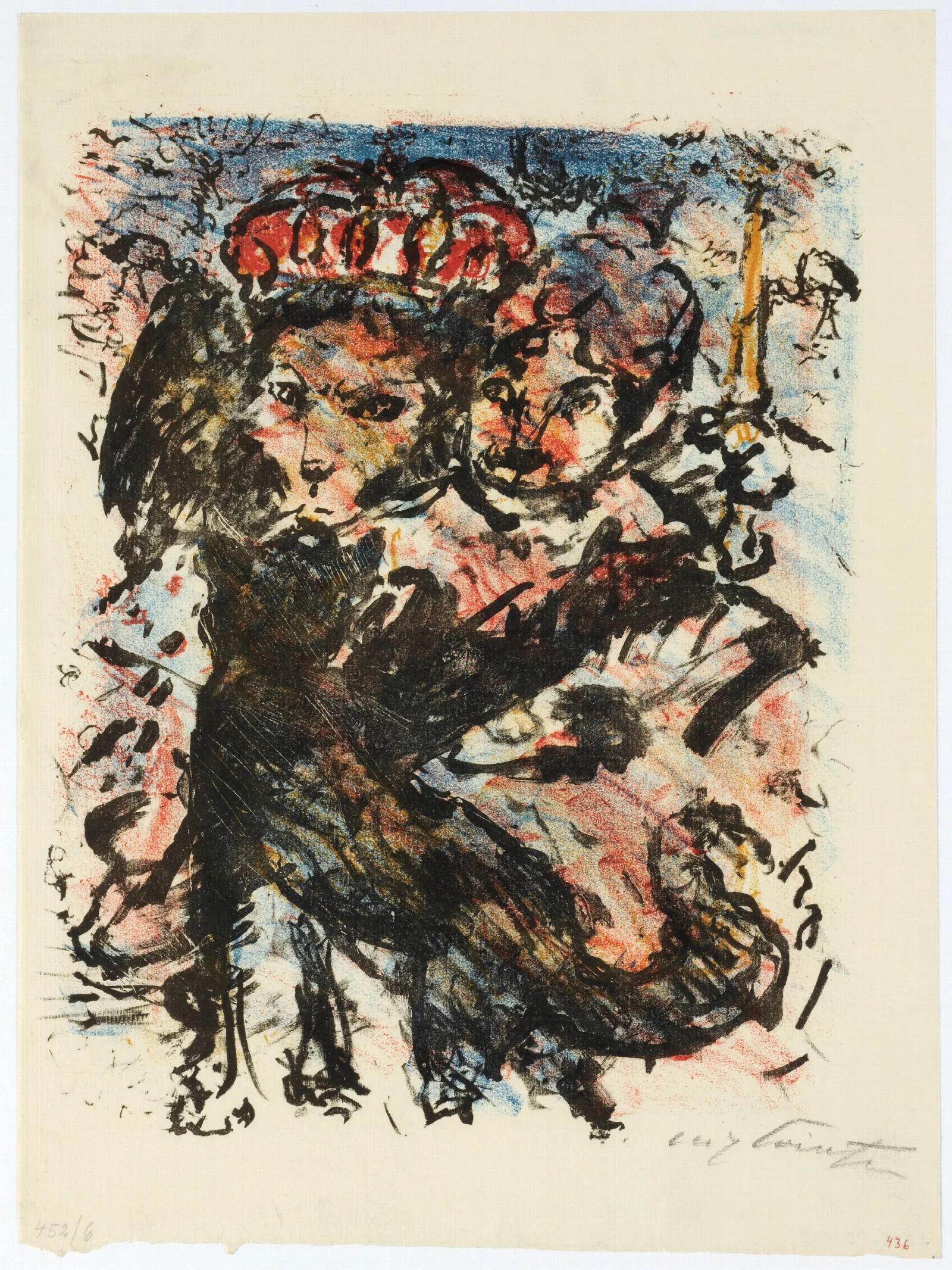 Der Lowe Nobel Mit Seiner Gattin Und Dem Wolf Isegrim Wall Art by Lovis Corinth - Canvas Print