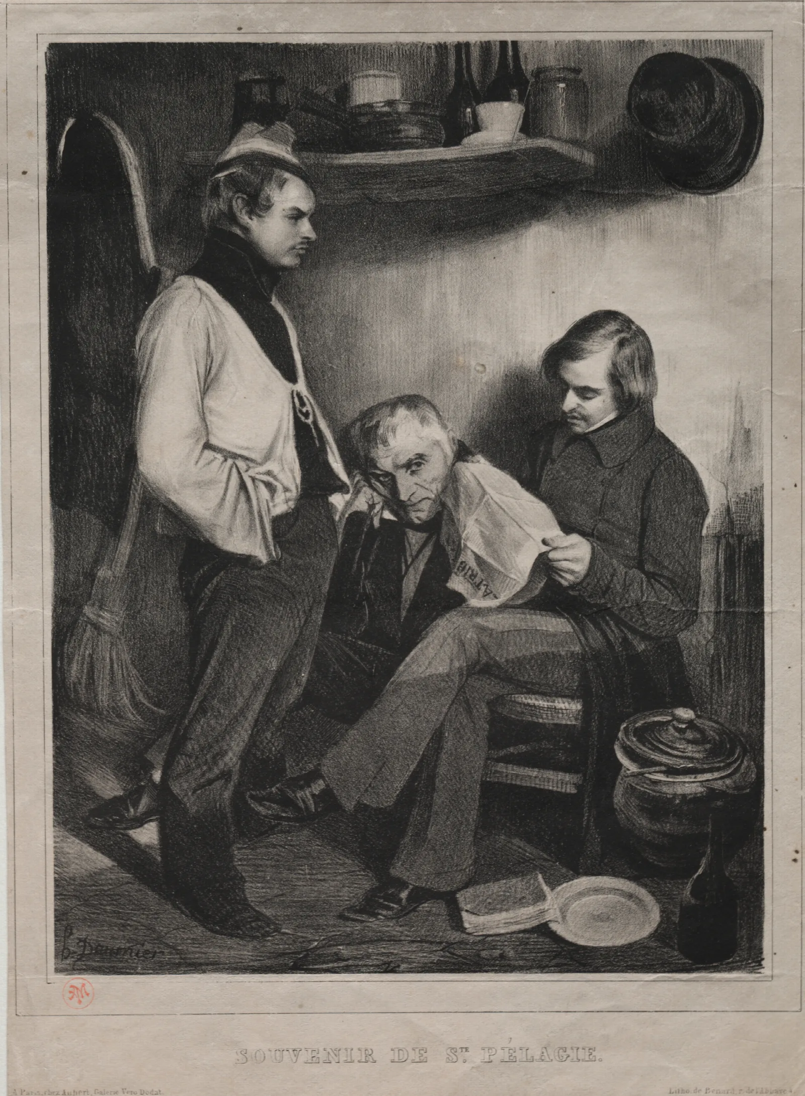Souvenir Of The Prison Ot Ste Pelagie Wall Art by Honoré Daumier - Canvas Print