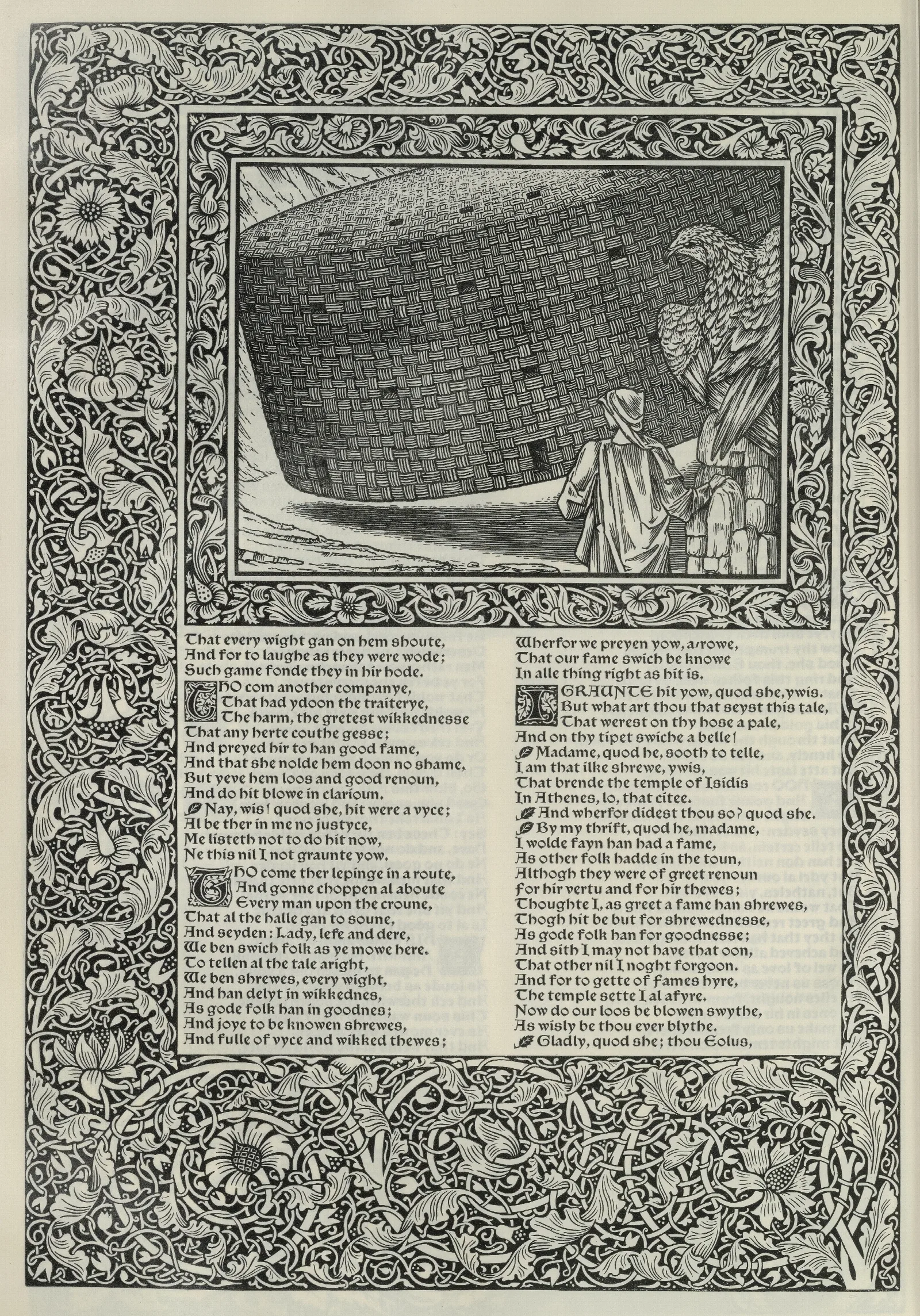 The Works Of Geoffrey Chaucer Pl 76 Wall Art by Sir Edward Coley Burne-Jones - Canvas Print