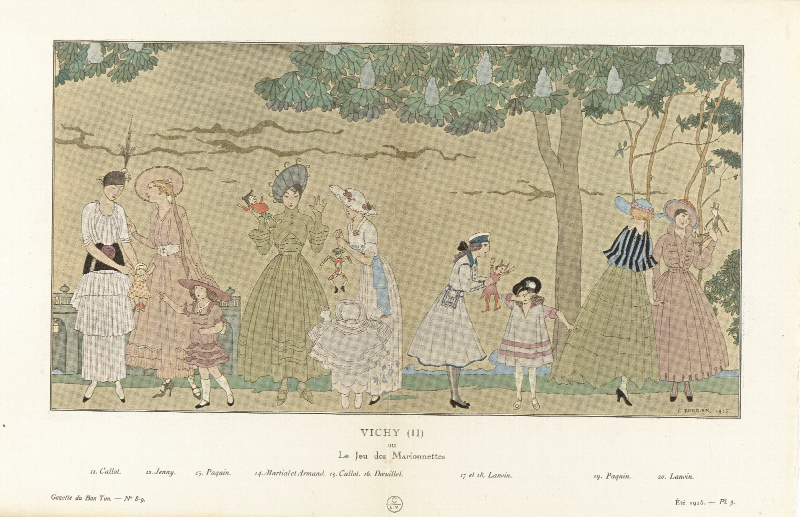 Gazette Du Bon Ton Ete Le Jeu Des Marionnettes Wall Art by George Barbier - Canvas Print