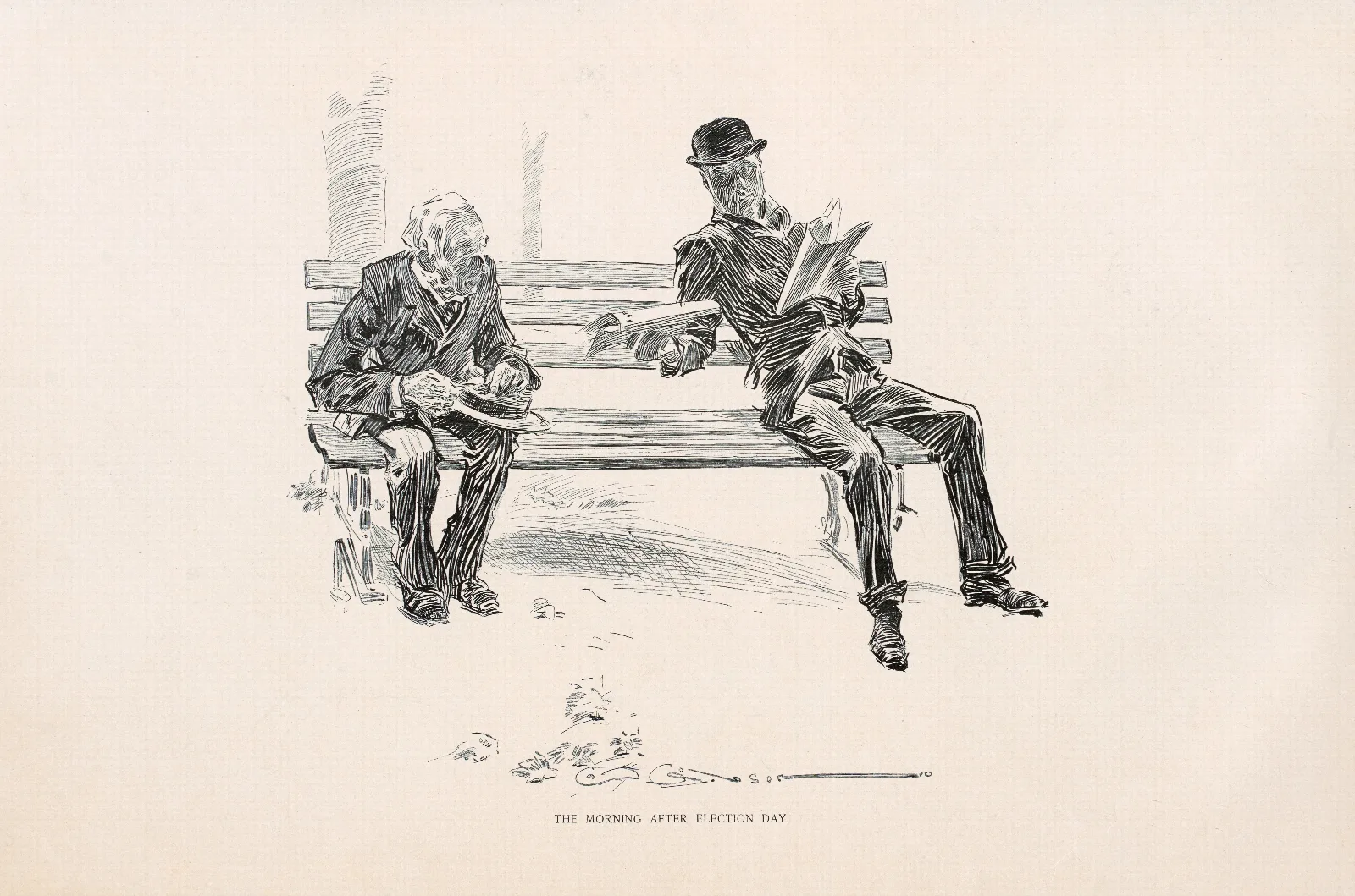 The Morning After Election Day Wall Art by Charles Dana Gibson - Canvas Print