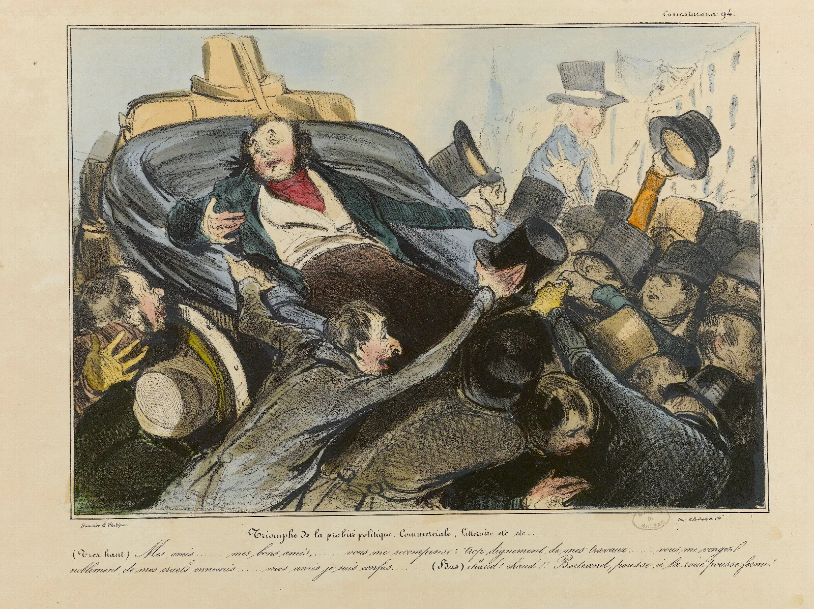 Triomphe De La Probite Politique Commerciale Litteraire Etc Etc Wall Art by Honoré Daumier - Canvas Print