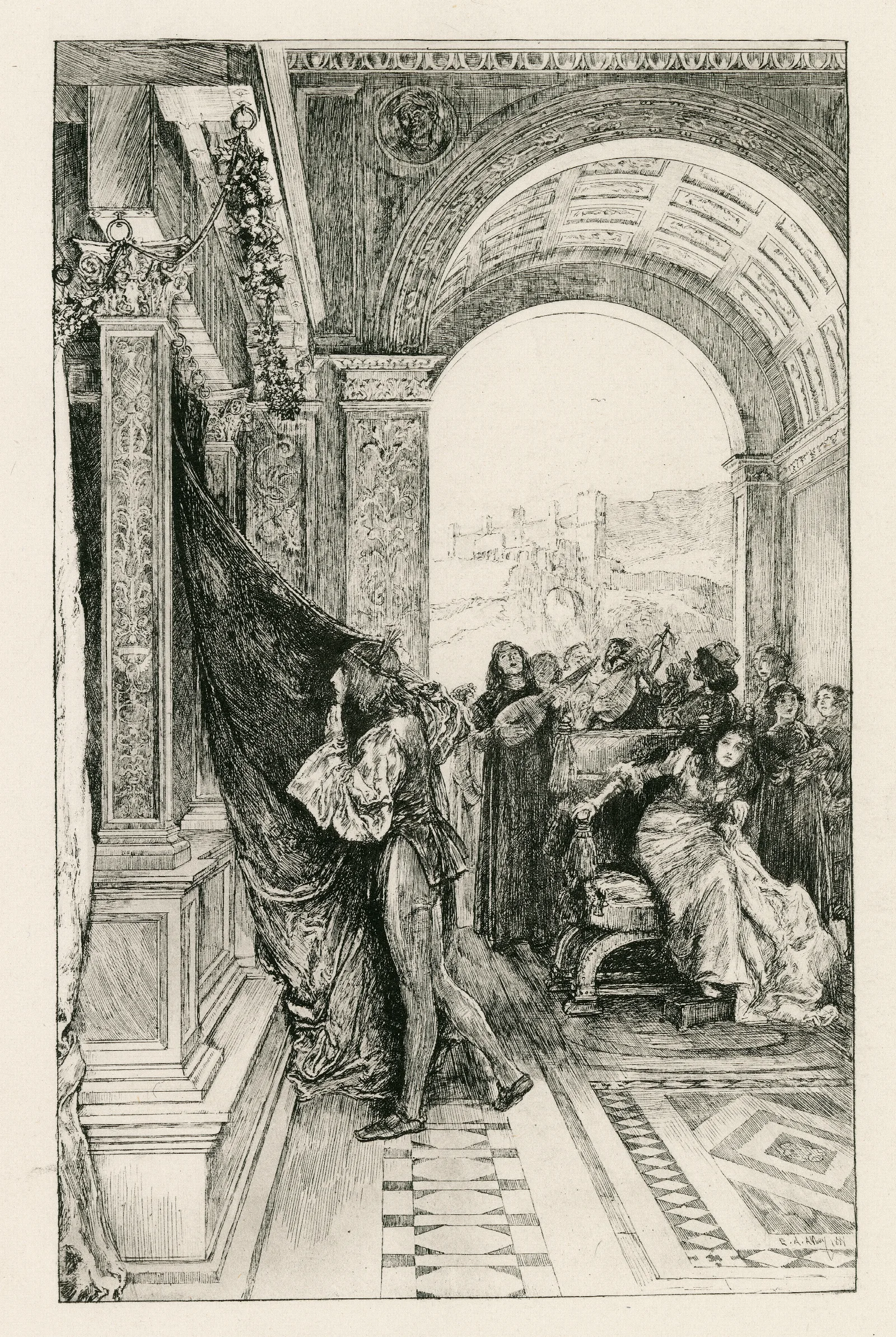 The Casket Scene Merchant Of Venice Iii 2 Wall Art by Edwin Austin Abbey - Canvas Print