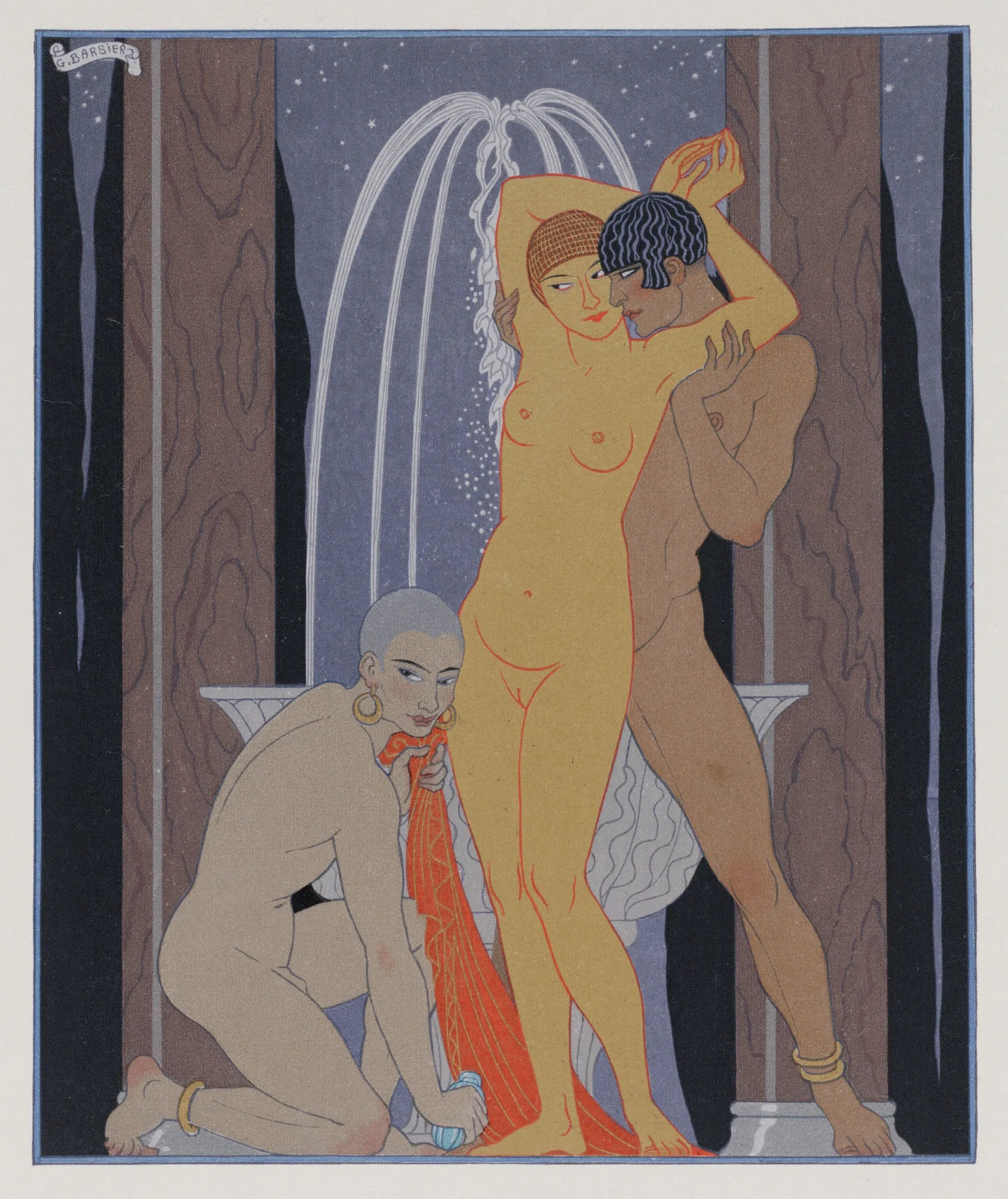 Clodia Accompanying Her Brother Wall Art by George Barbier - Canvas Print