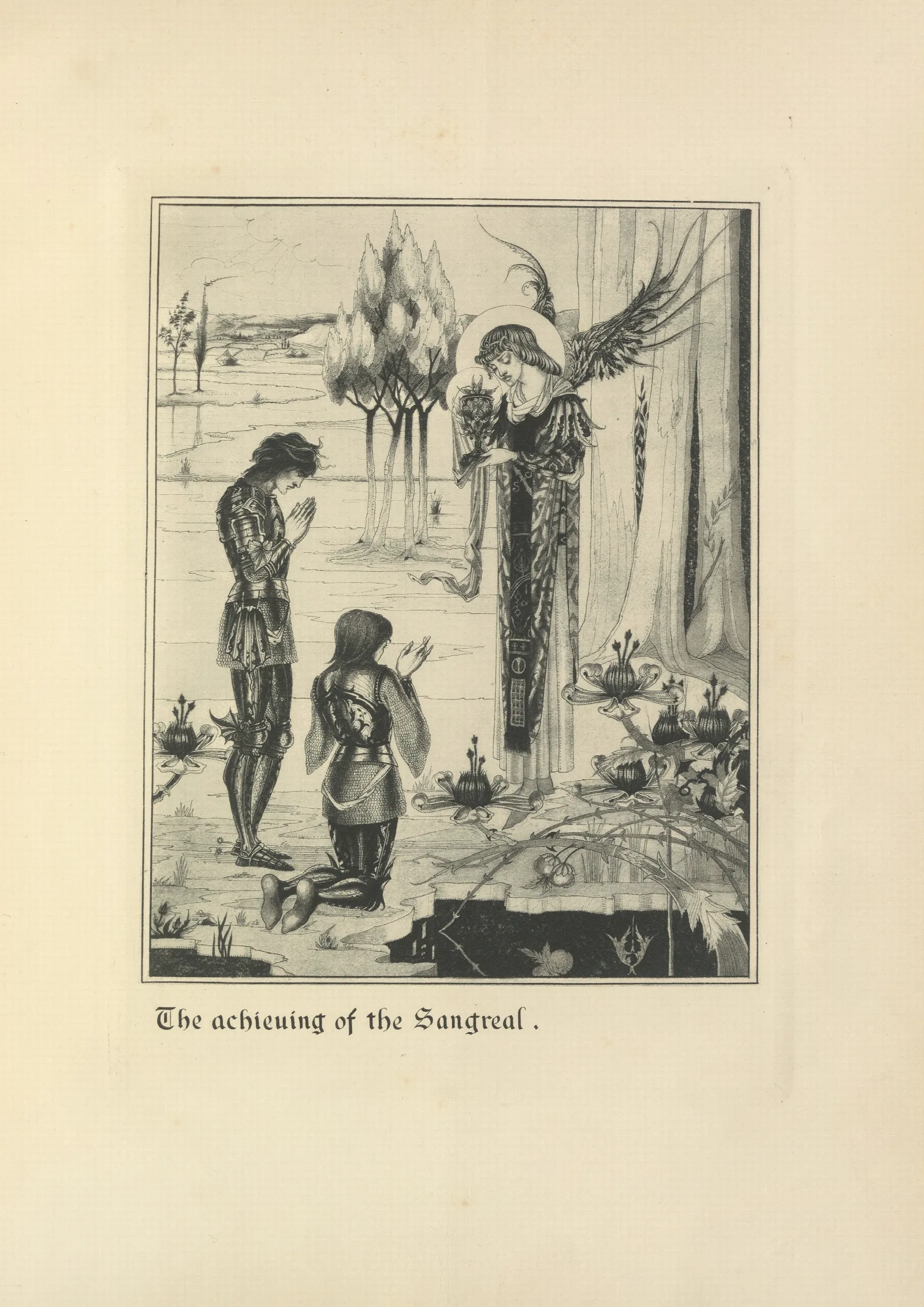 The Achieving Of The San Greal Wall Art by Aubrey Vincent Beardsley - Canvas Print