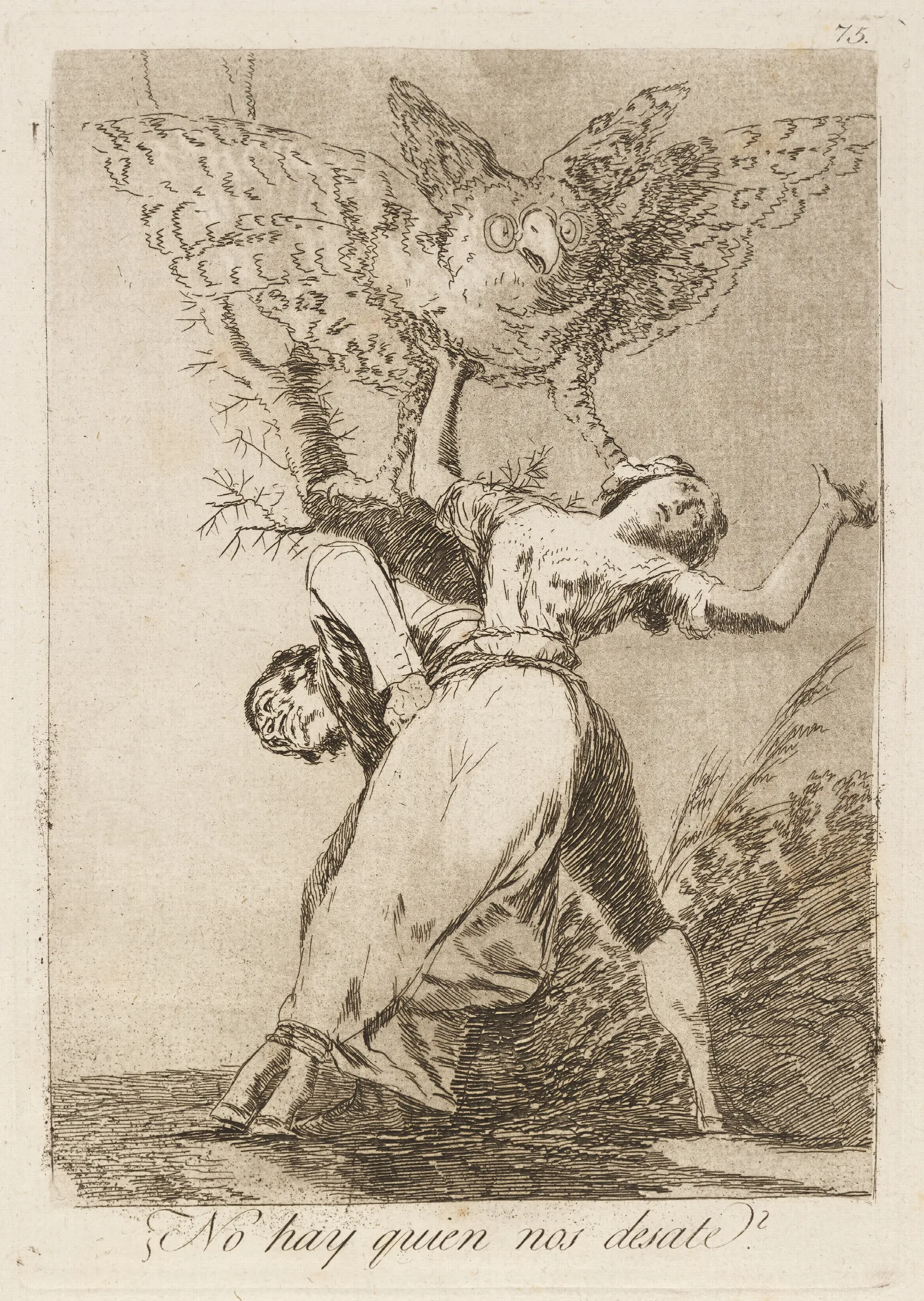 No Hay Quien Nos Desate Cant Anyone Untie Us Wall Art by Francisco de Goya - Canvas Print