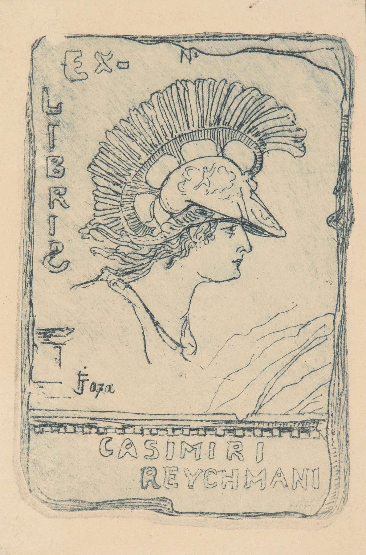 Bookplate Of Kazimierz Reychman 1882 1936 Wall Art by Feliks Jabłczyński - Canvas Print