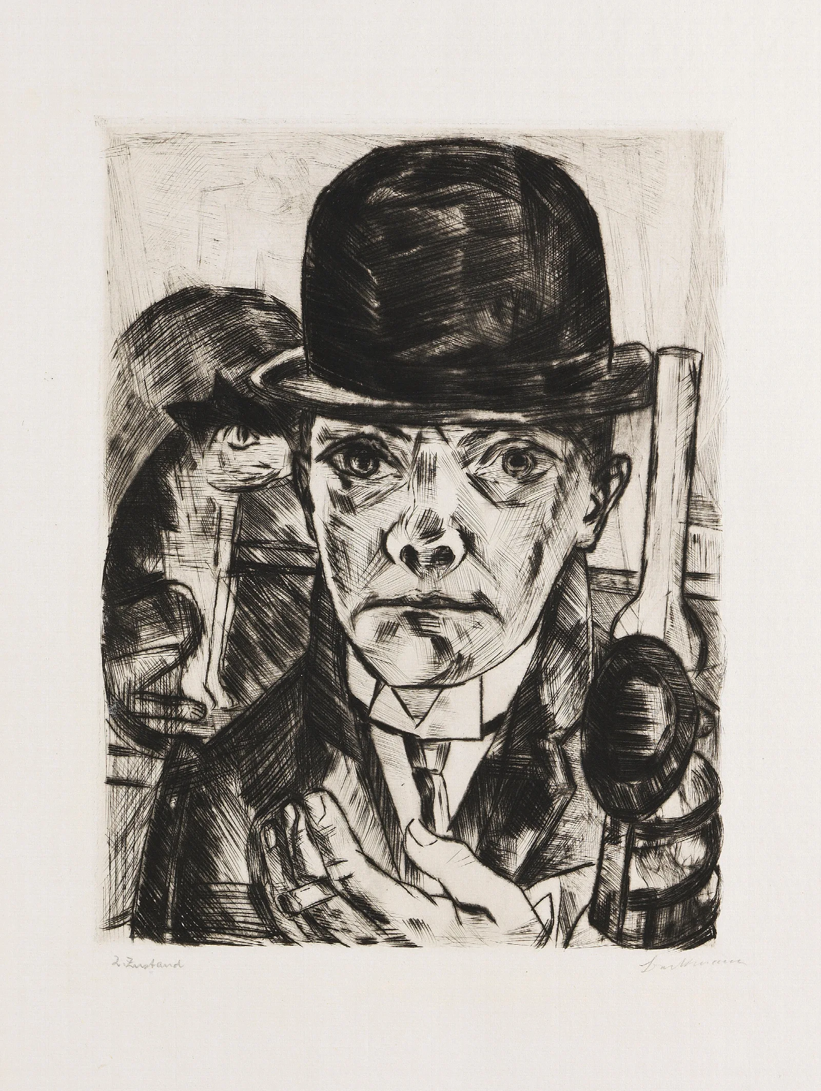 Selbstbildnis Mit Steifem Hut 3 Wall Art by Max Beckmann - Canvas Print