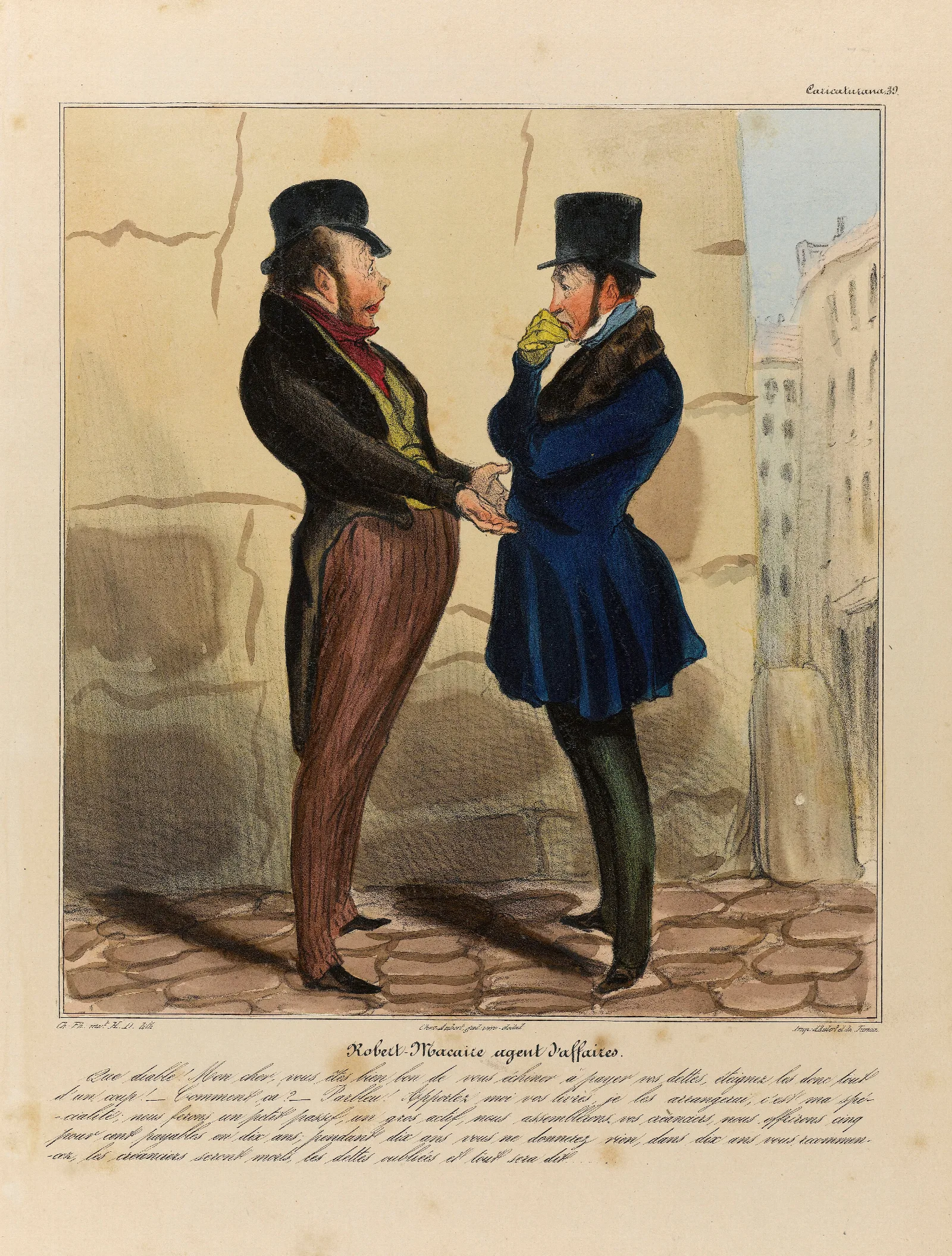 Robert Macaire Agent Daffaires 2 Wall Art by Honoré Daumier - Canvas Print