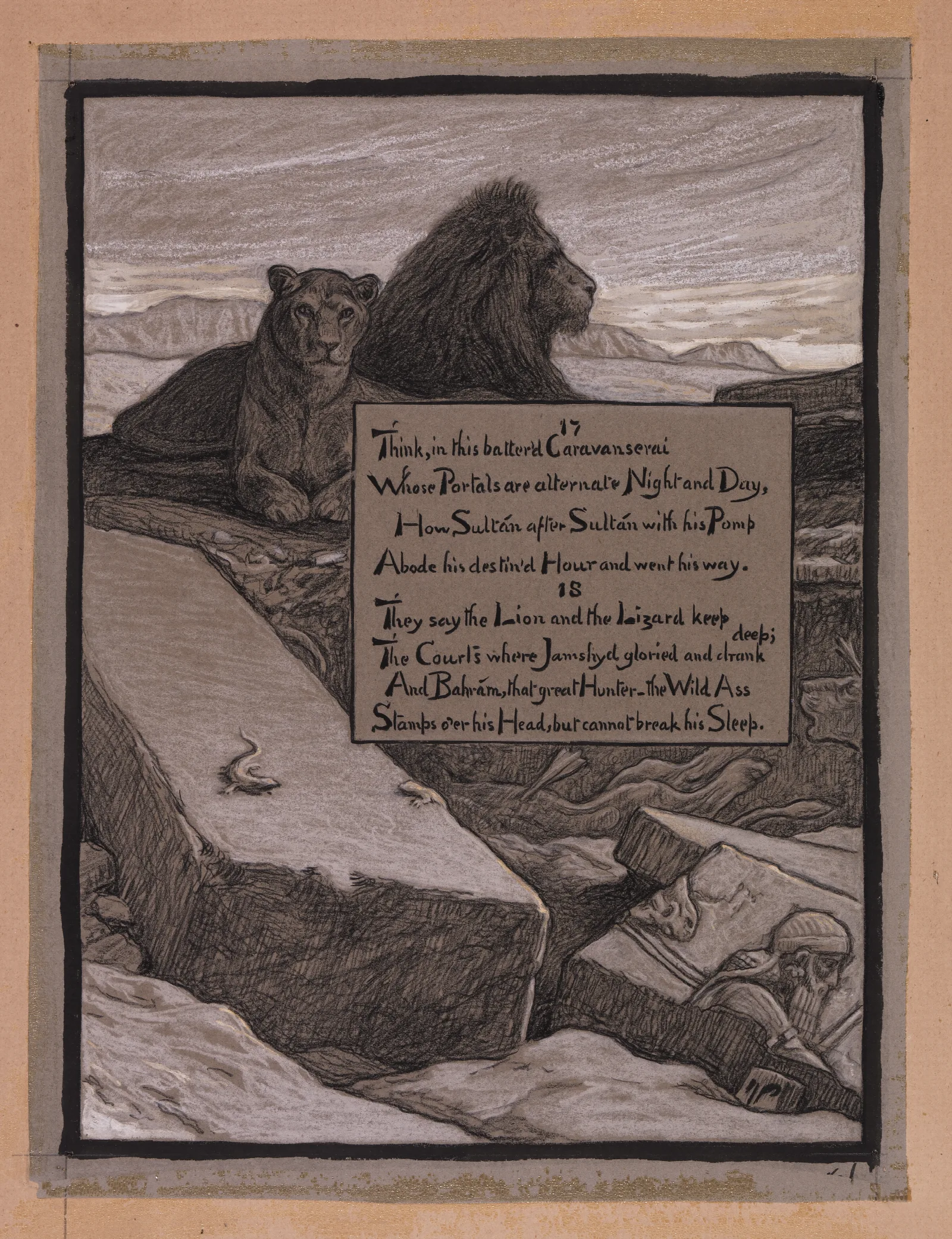 Courts Of Jamshyd Wall Art by Elihu Vedder - Canvas Print