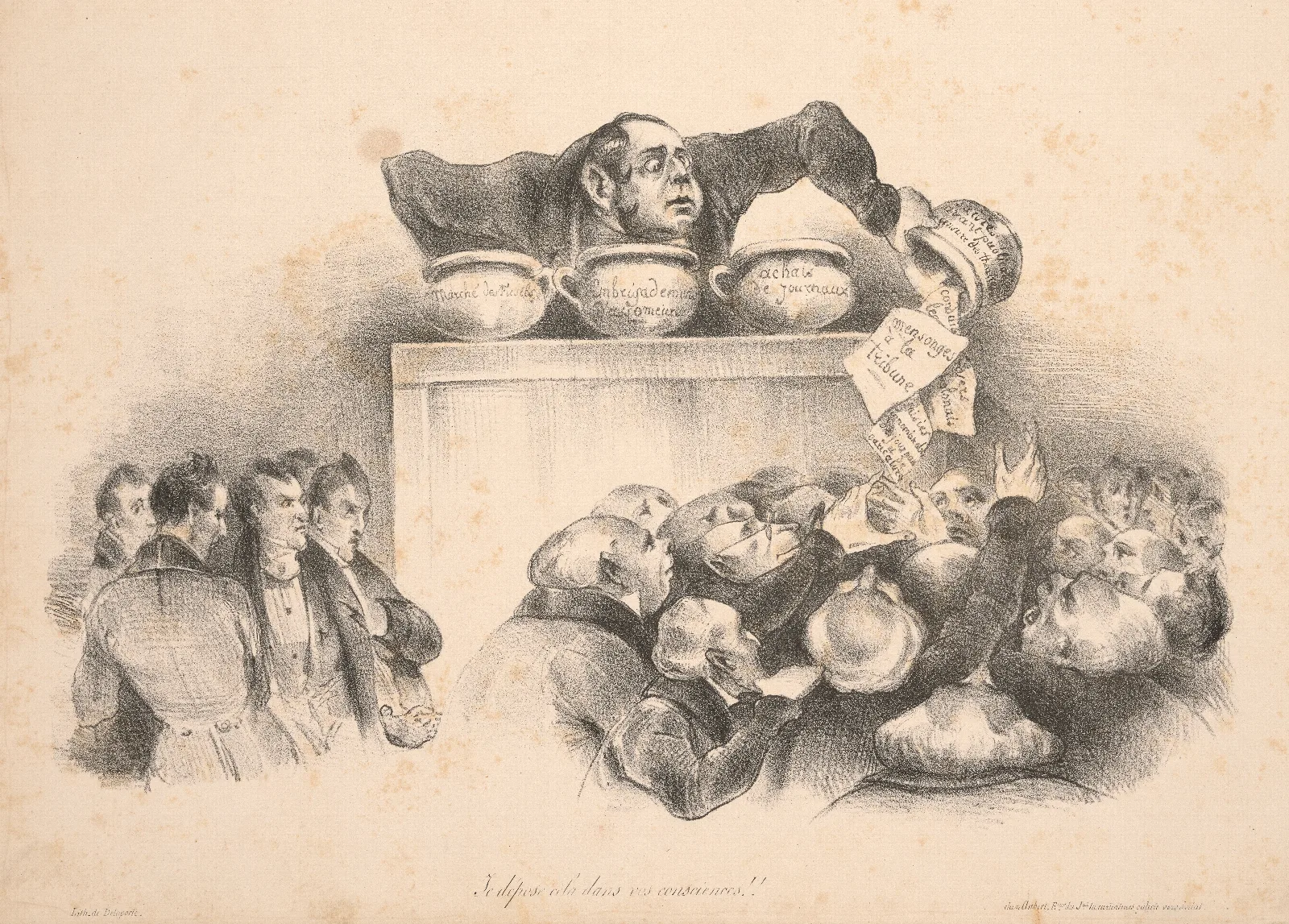 Je Depose Cela Dans Vos Consciences Wall Art by Honoré Daumier - Canvas Print