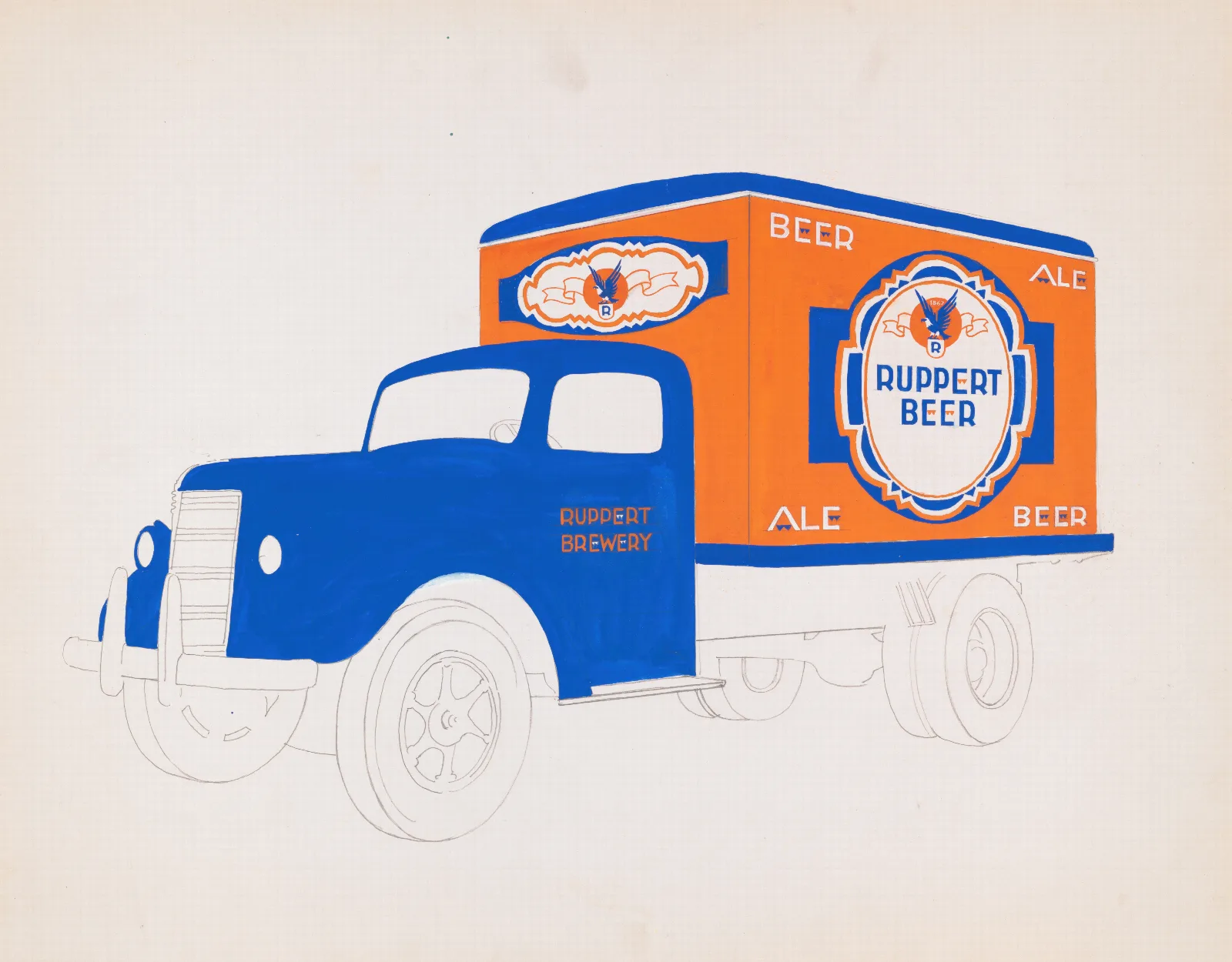 Graphic Designs For Ruppert Beer And Ale Truck Project Wall Art by Winold Reiss - Canvas Print